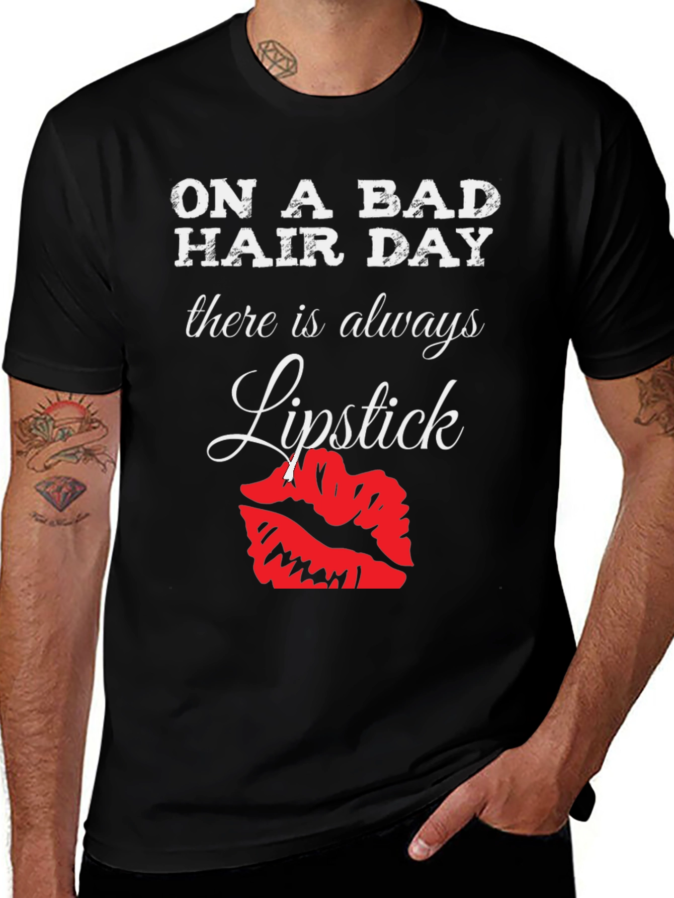Variant 6 of Bad Hair Day Lipstick Graphic T-Shirt