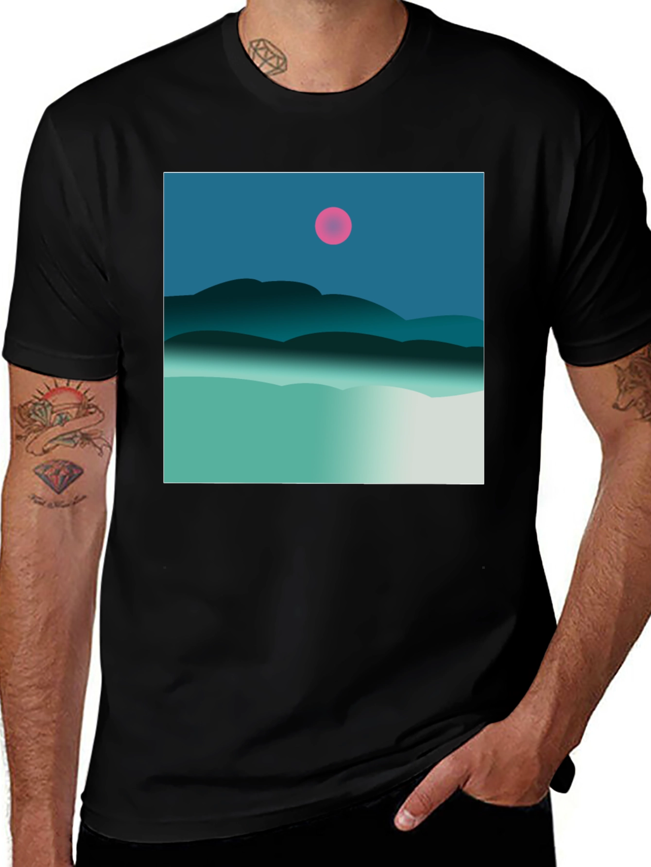 Variant 23 of Abstract Landscape Graphic Tee - Stylish & Unique