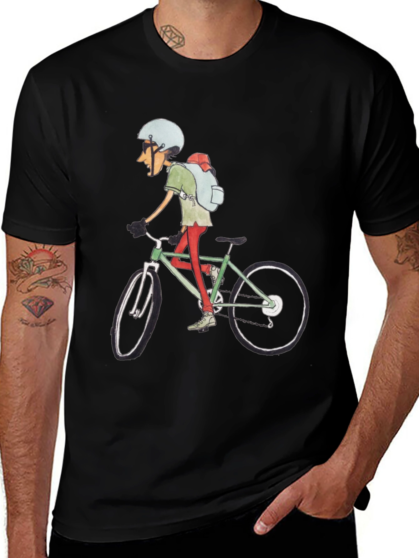 Variant 10 of Cycling Cartoon T-Shirt: Ride in Style!