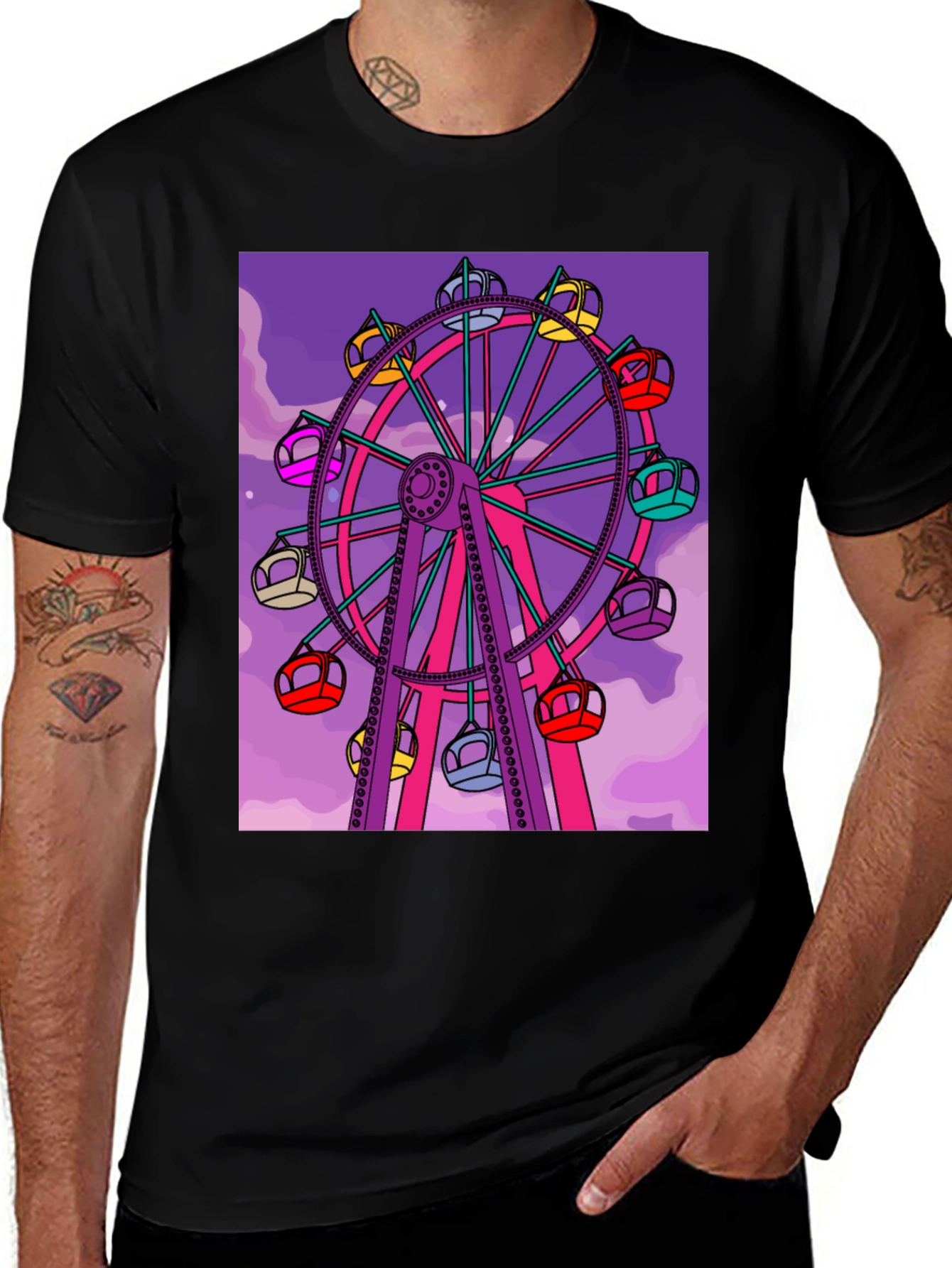 Variant 18 of Ferris Wheel Graphic Tee - Fun Carnival Shirt