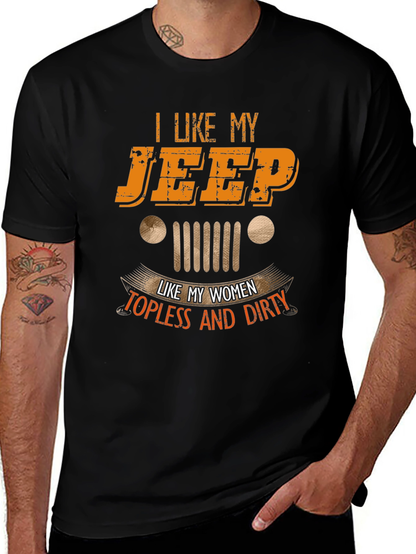 Variant 4 of I Like My Jeep Topless and Dirty Graphic Tee