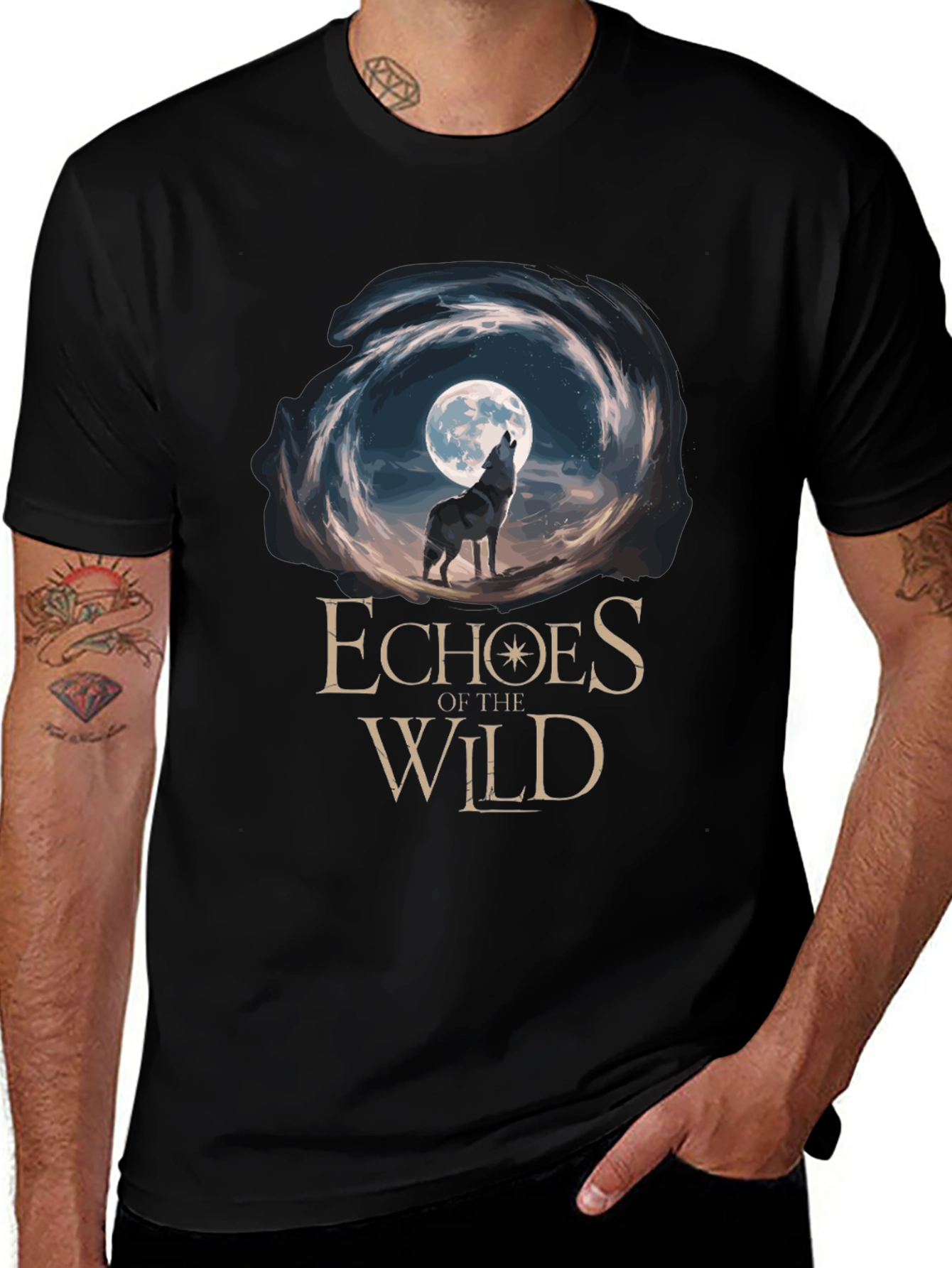 Variant 8 of Echoes of the Wild Wolf Moon Graphic Tee