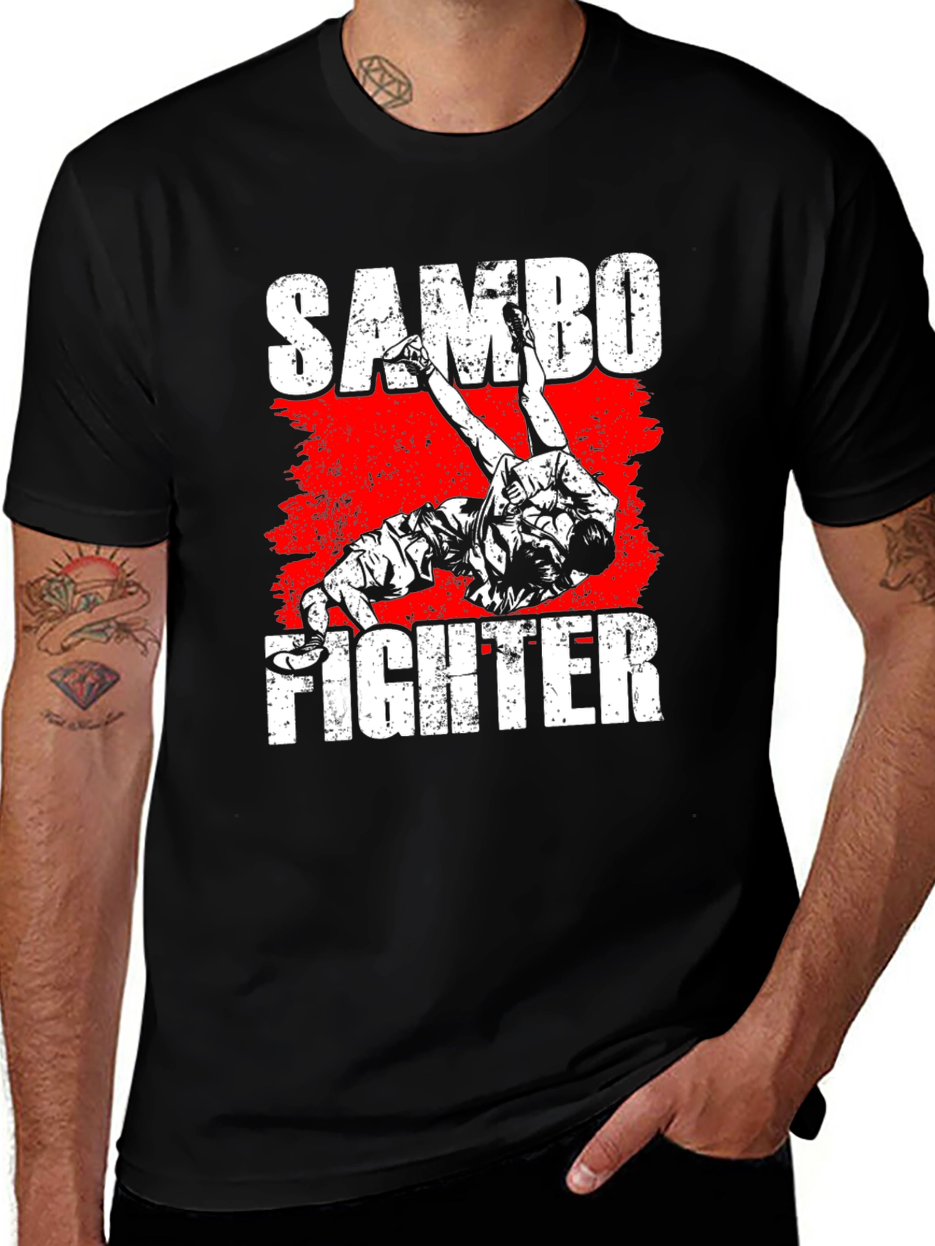 Variant 27 of Sambo Fighter Graphic Tee - Black