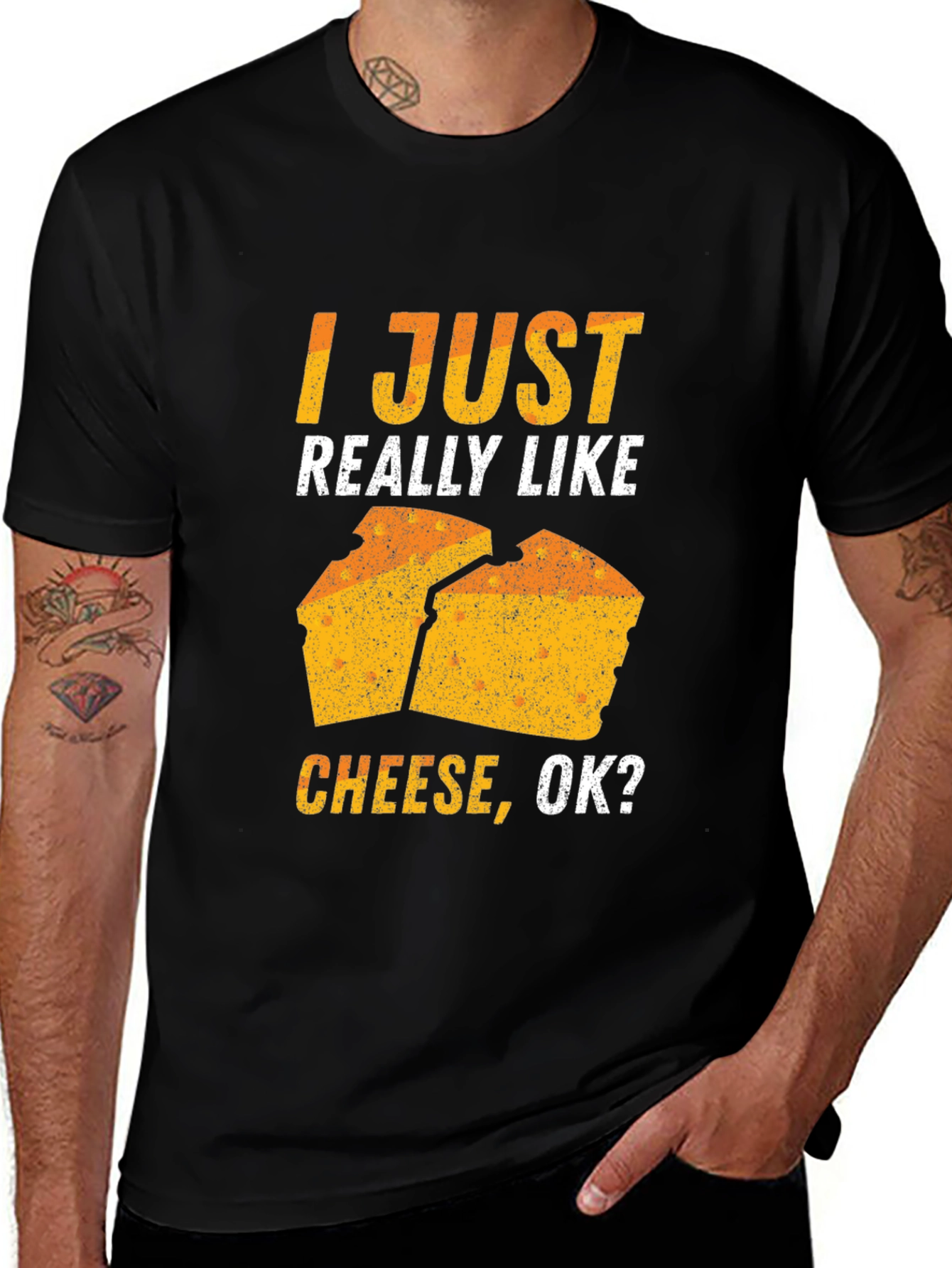 Variant 25 of Funny Cheese Lover T-Shirt - I Just Really Like Cheese