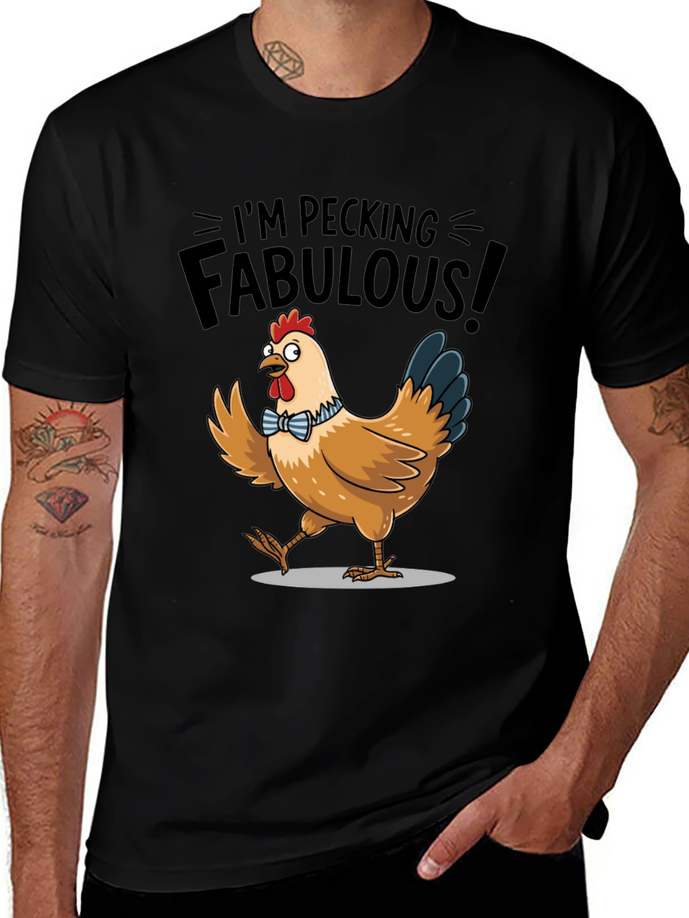 Variant 20 of Pecking Fabulous Chicken Graphic T-Shirt