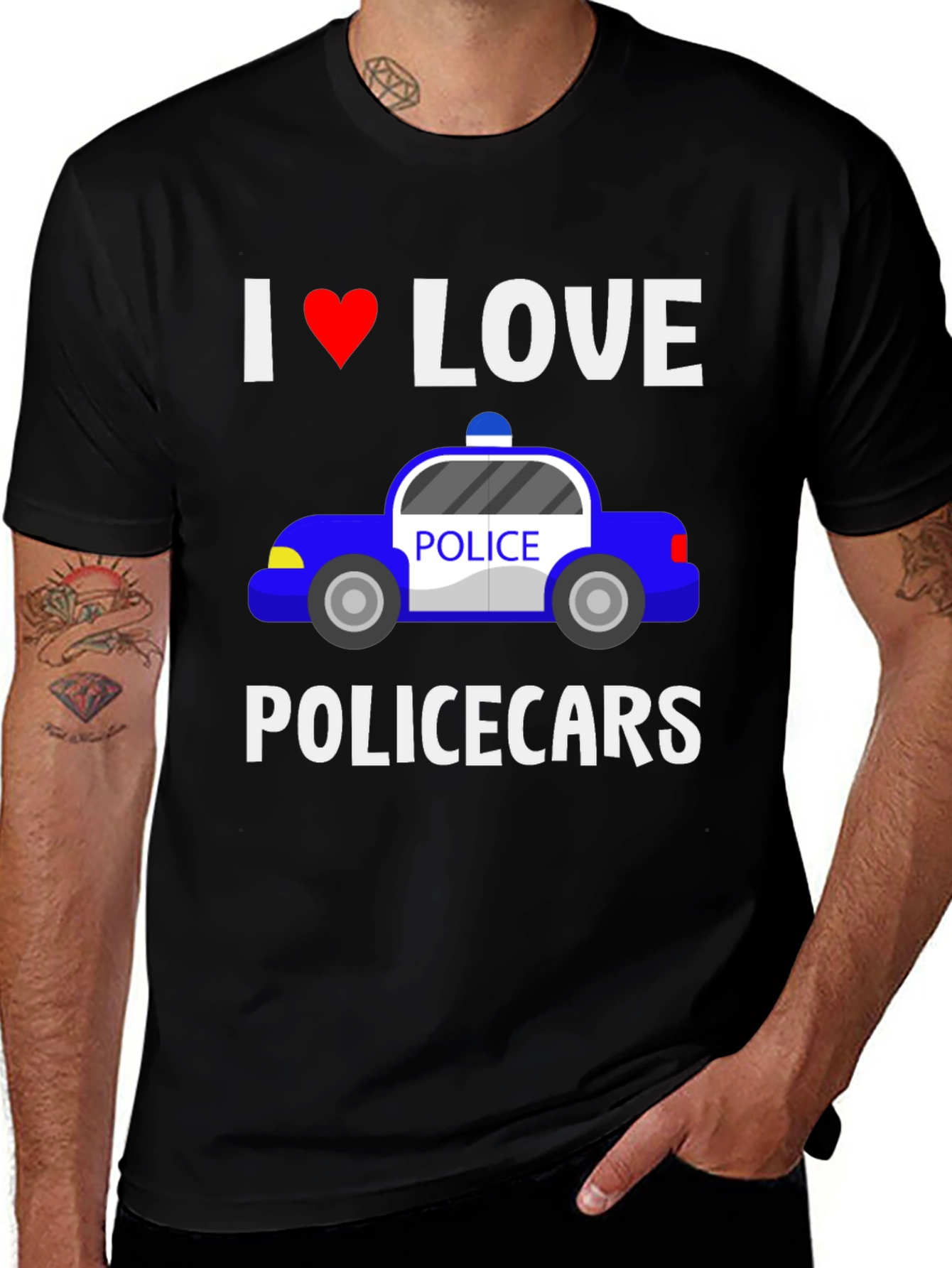 Variant 4 of I Love Police Cars T-Shirt