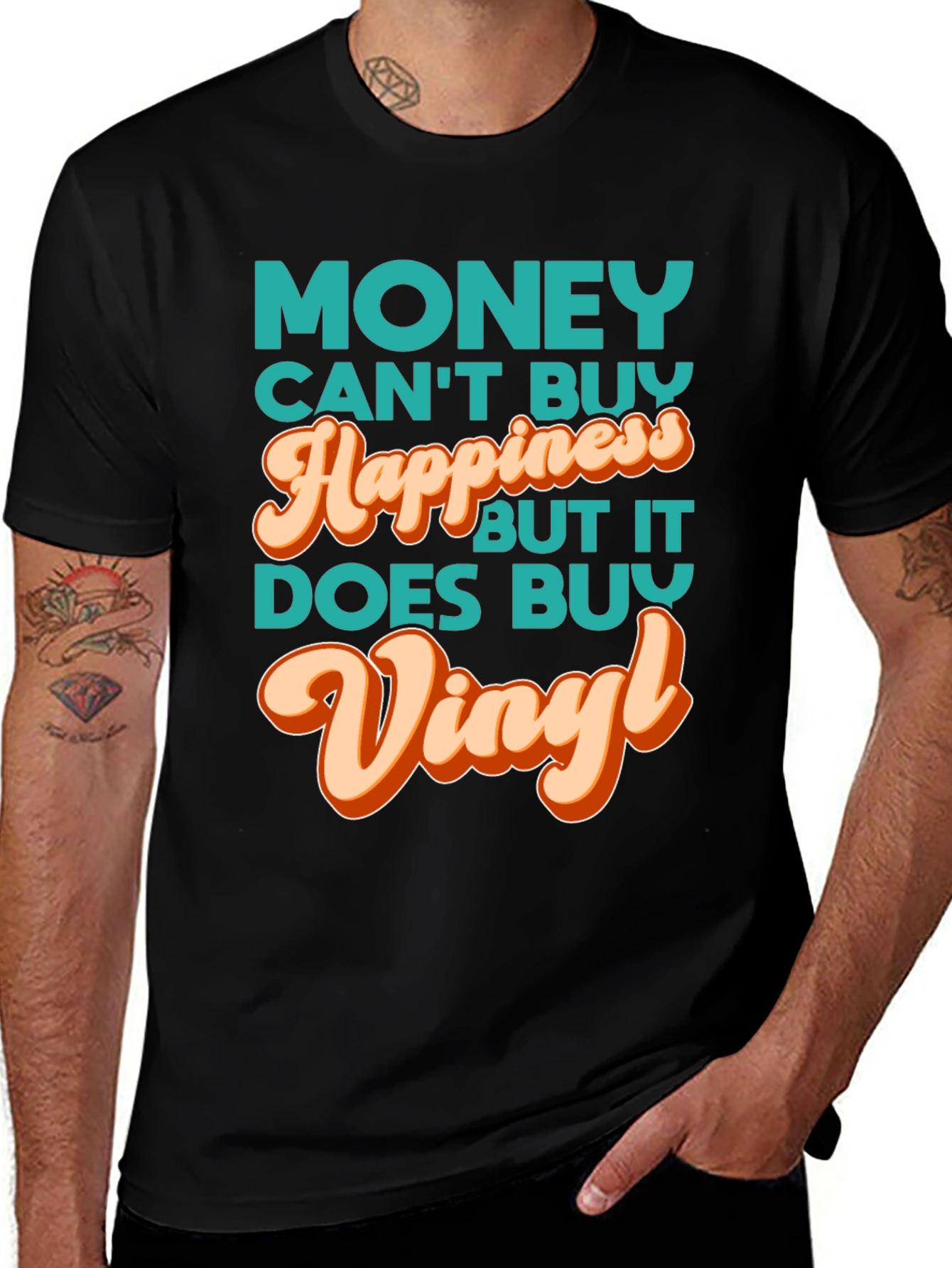 Variant 5 of Money Can't Buy Happiness Vinyl Music T-Shirt
