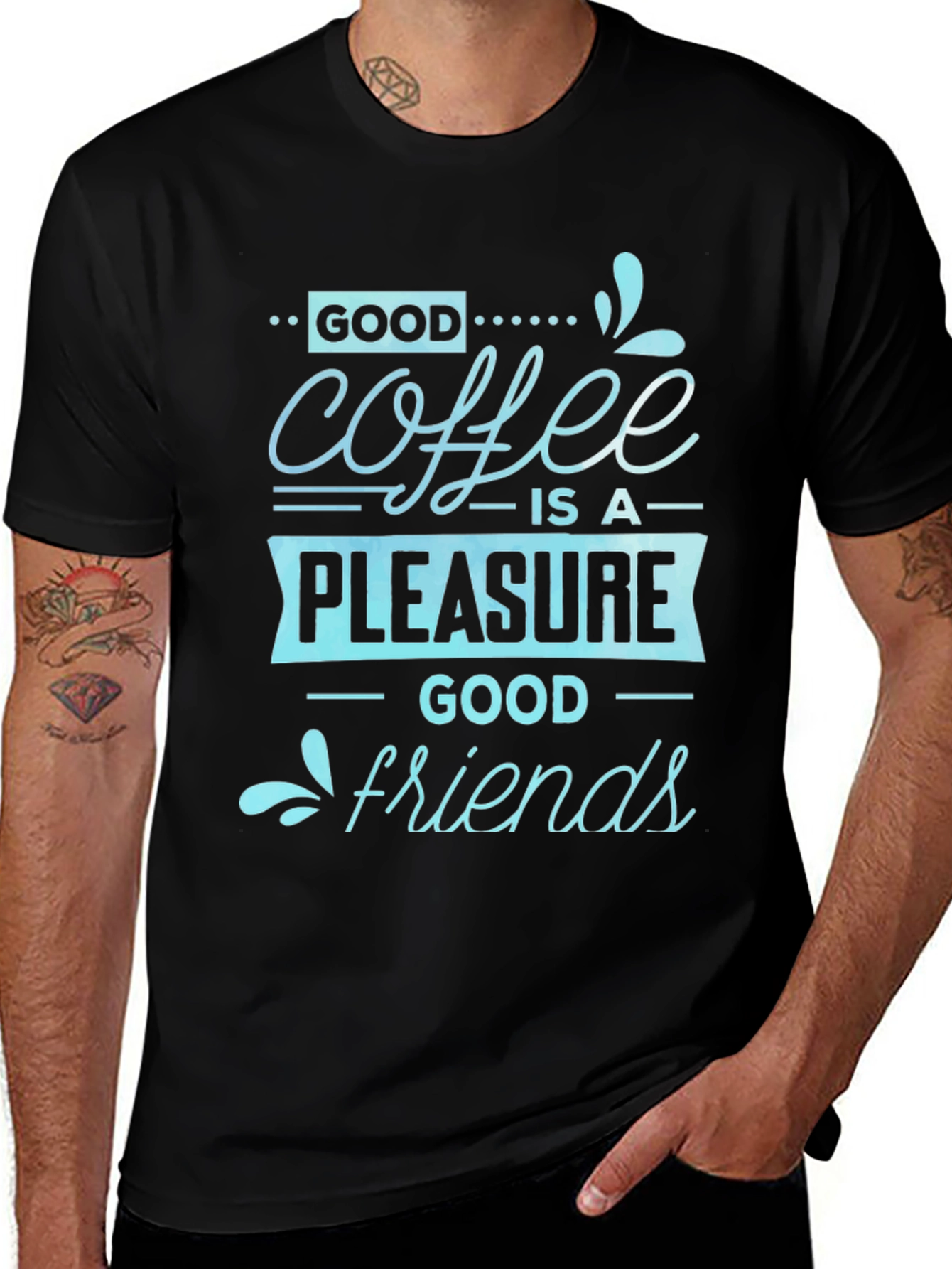Variant 12 of Coffee & Friends Graphic Tee - Black Cotton Blend T-Shirt
