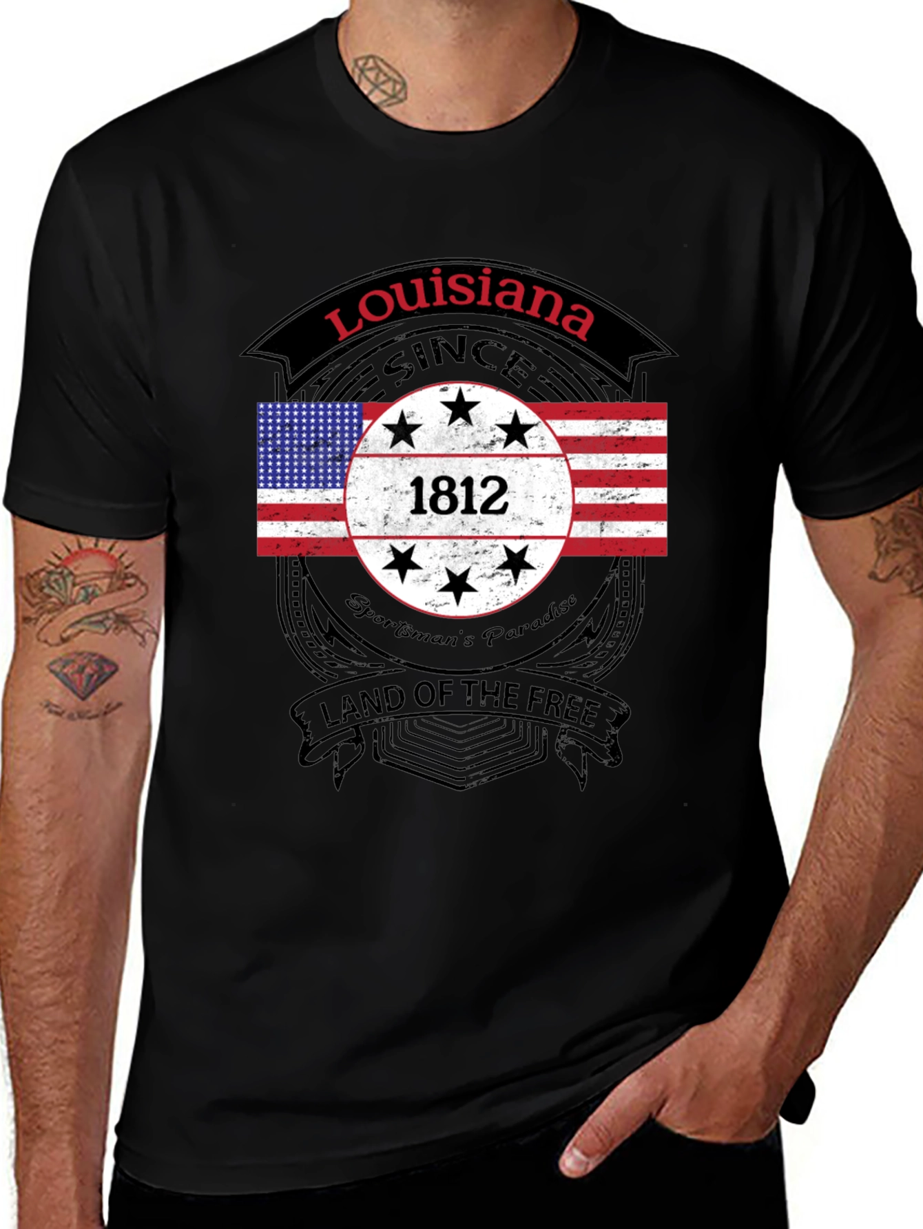 Louisiana 1812 Flag Graphic T-Shirt