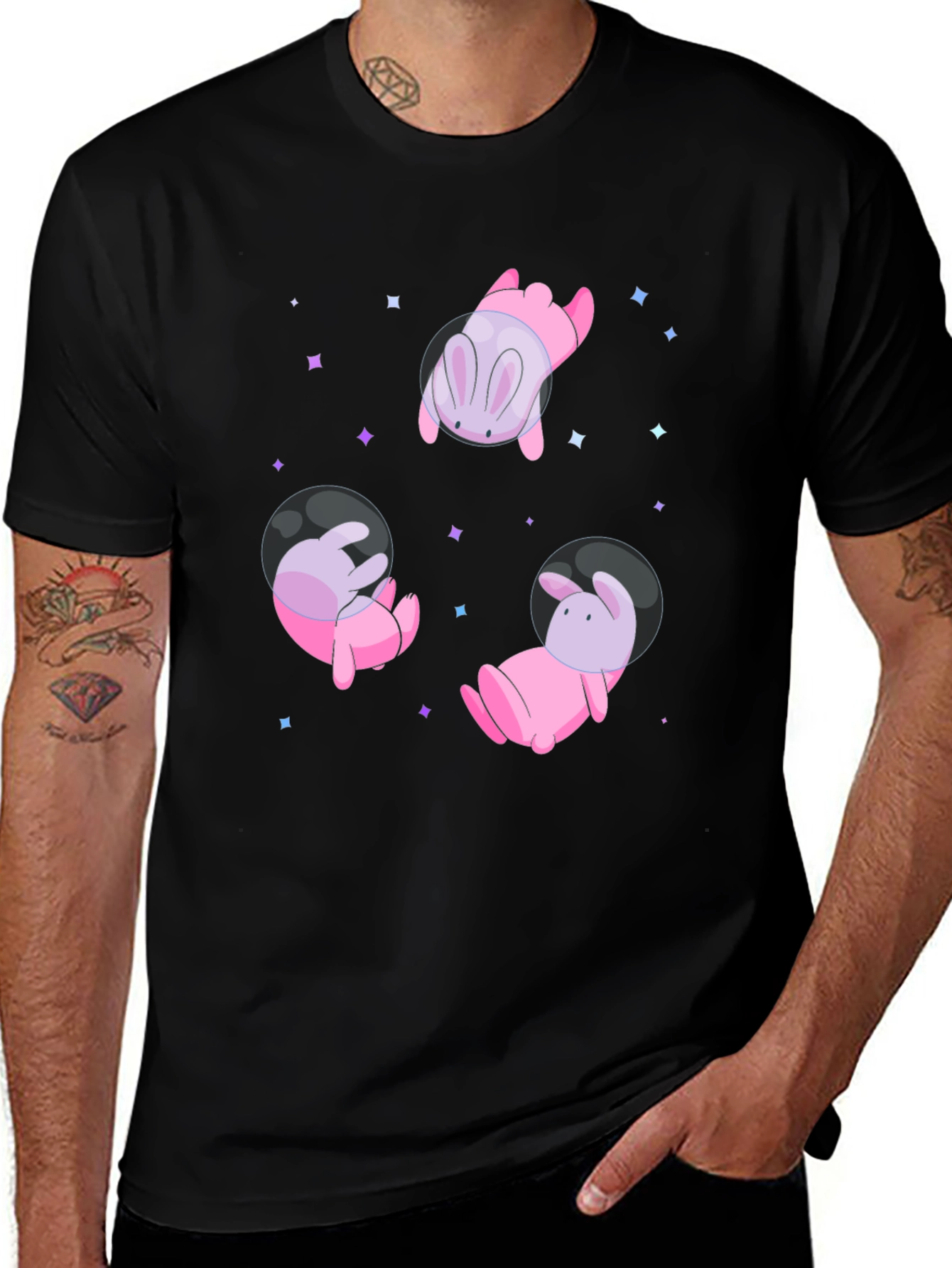 Variant 17 of Cosmic Bunny T-Shirt - Black