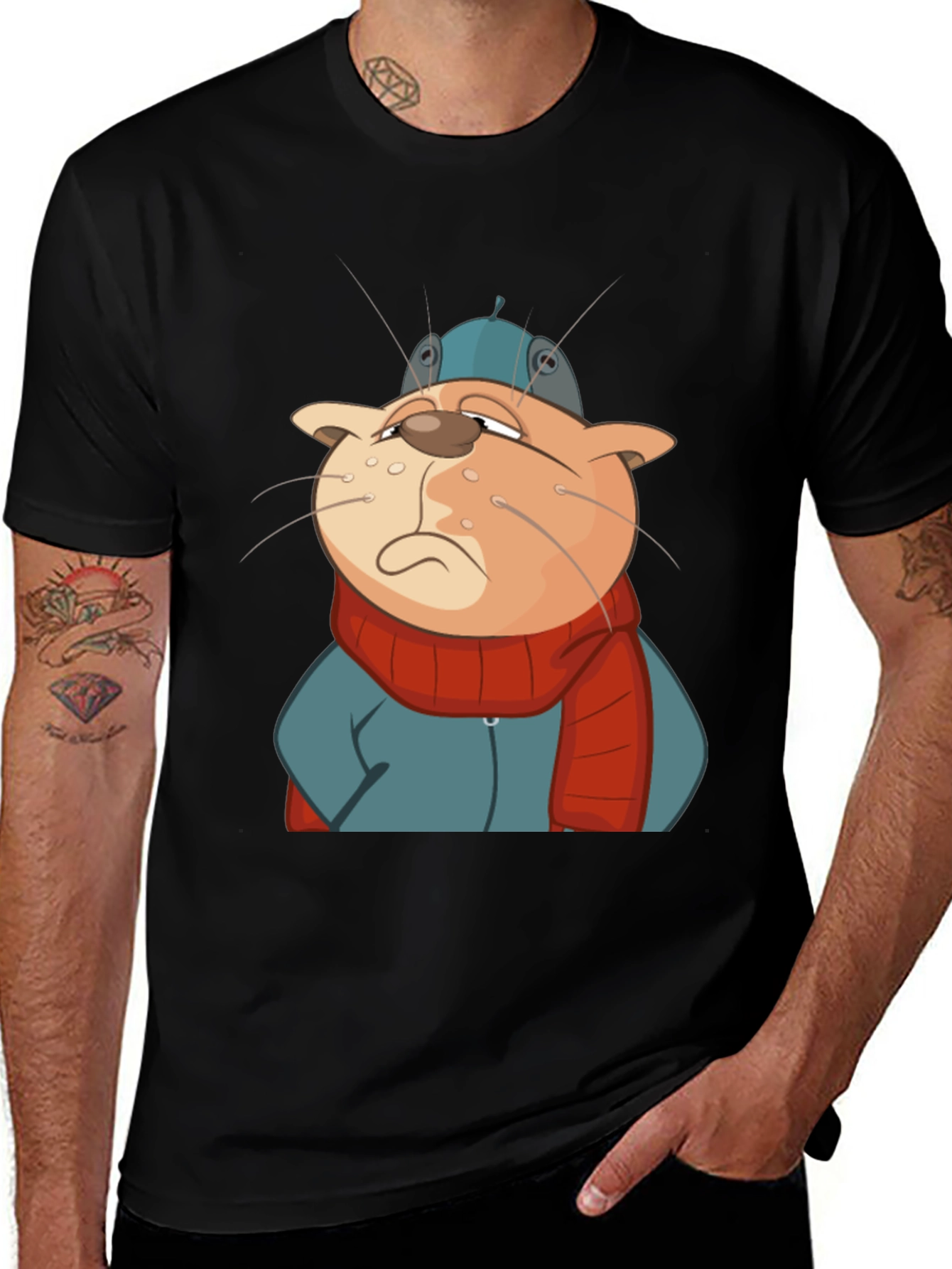 Variant 2 of Cartoon Cat T-Shirt: Wearable Art!
