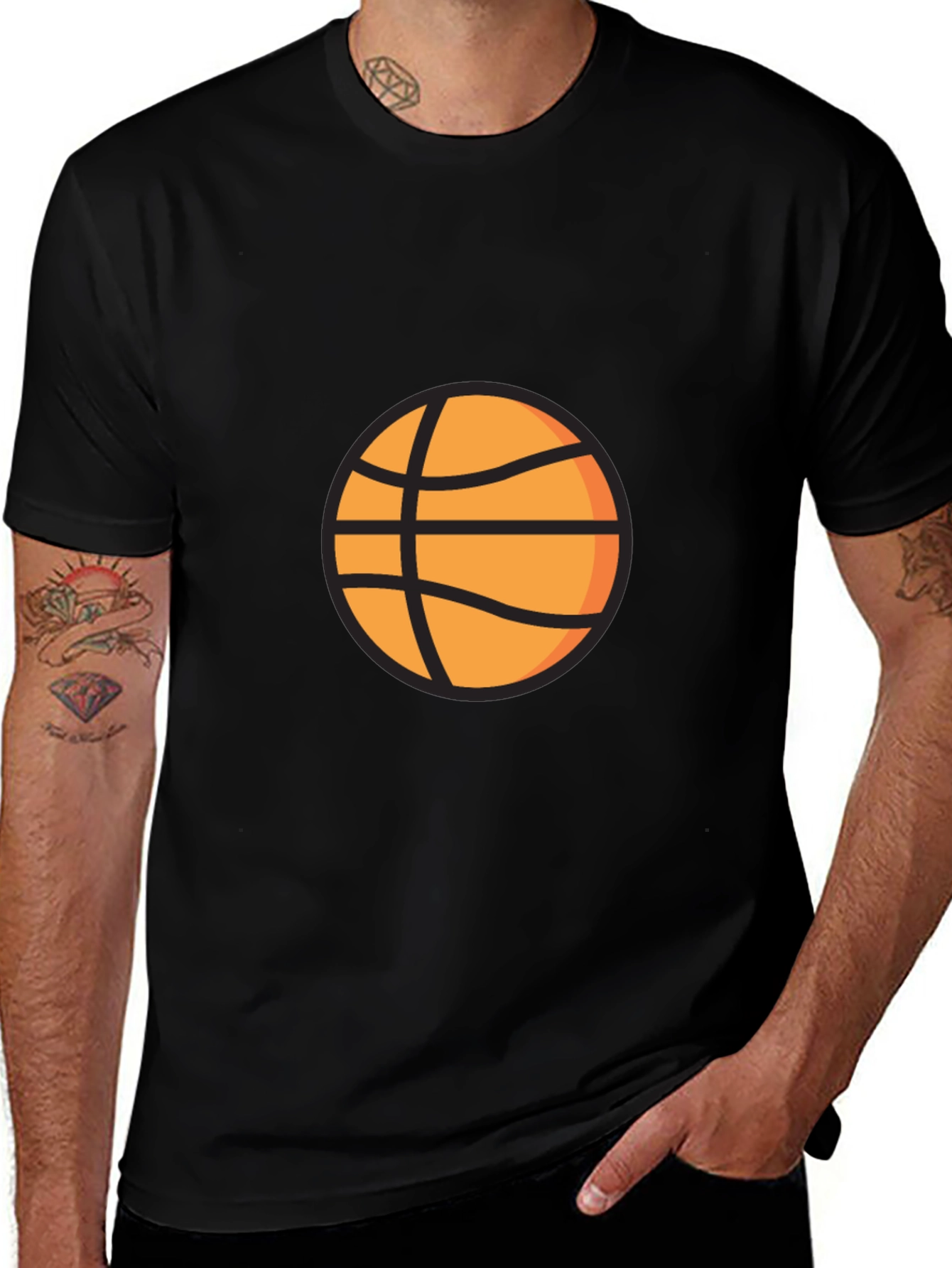 Variant 21 of Black Basketball Graphic Tee - Casual Style
