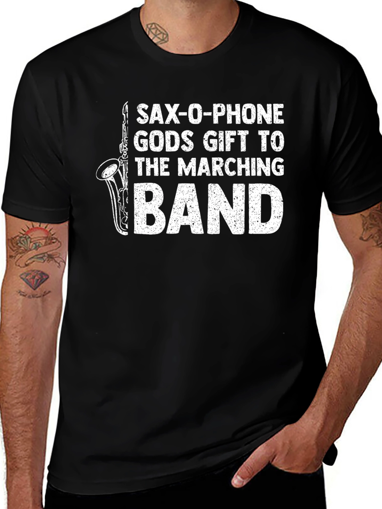 Variant 10 of Saxophone Marching Band Graphic T-Shirt