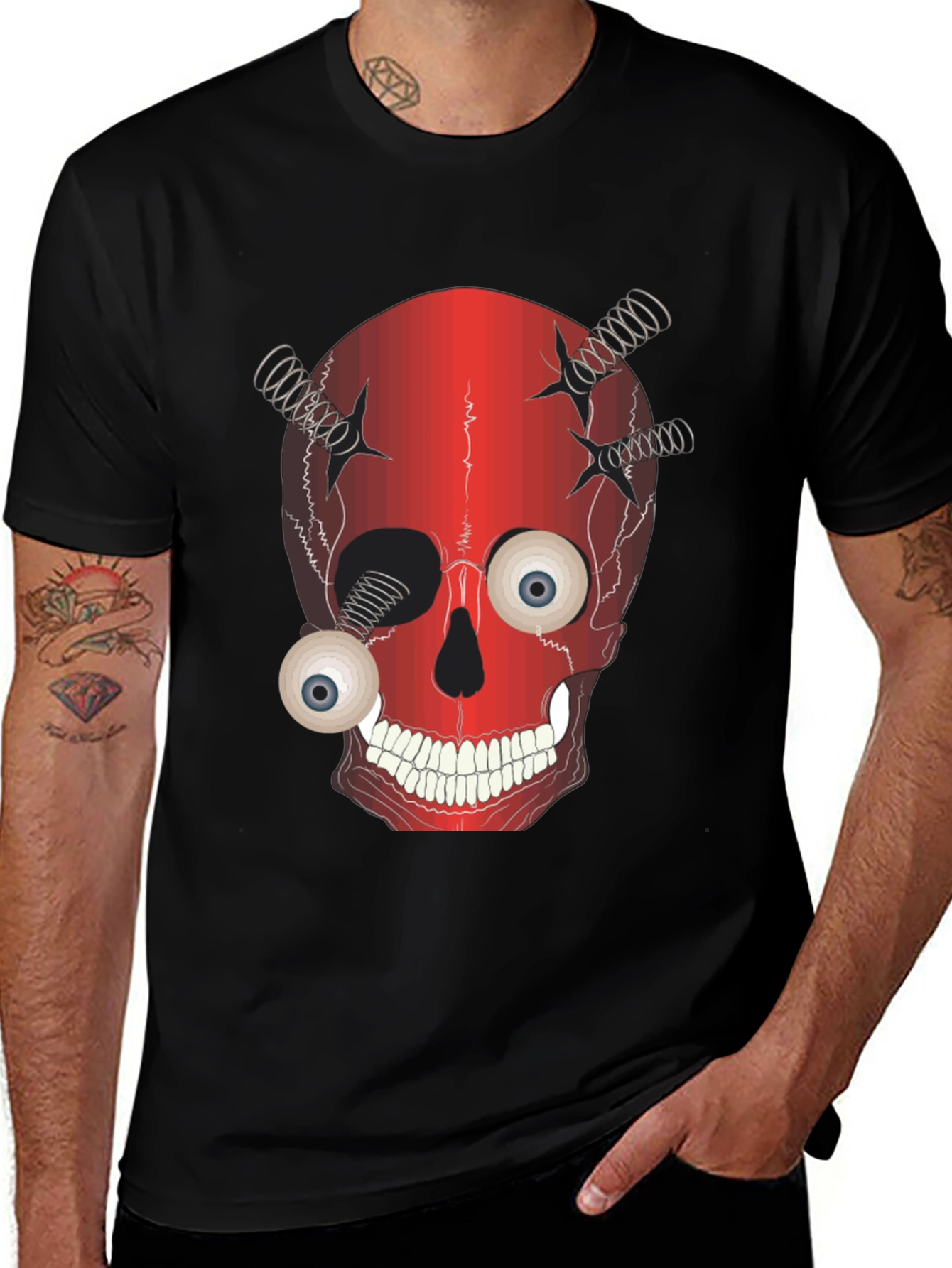 Variant 13 of Creepy Skull T-Shirt - Eyeball Design