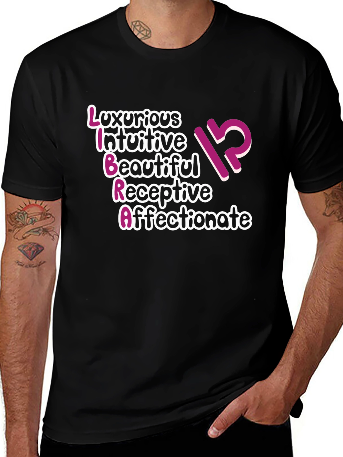 Libra Zodiac Sign T-Shirt - Luxurious, Intuitive, Beautiful