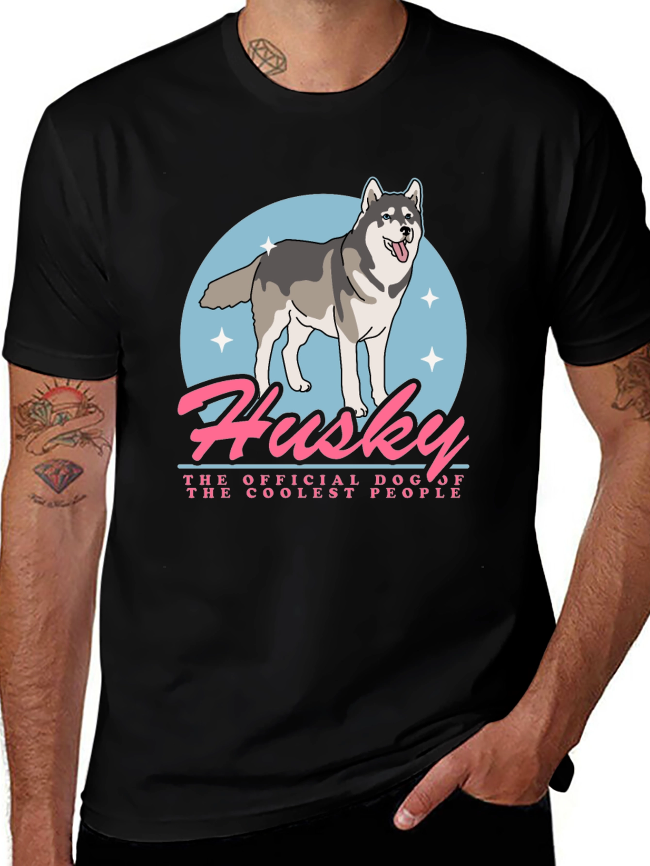 Husky Dog Graphic Tee - Coolest People T-Shirt