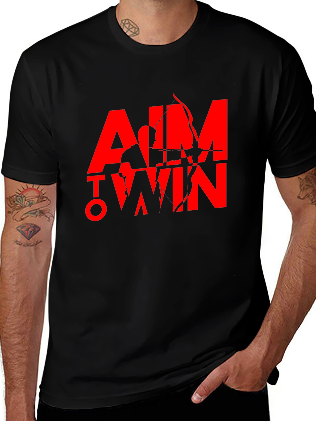 Variant 27 of Aim to Win Graphic T-Shirt - Black