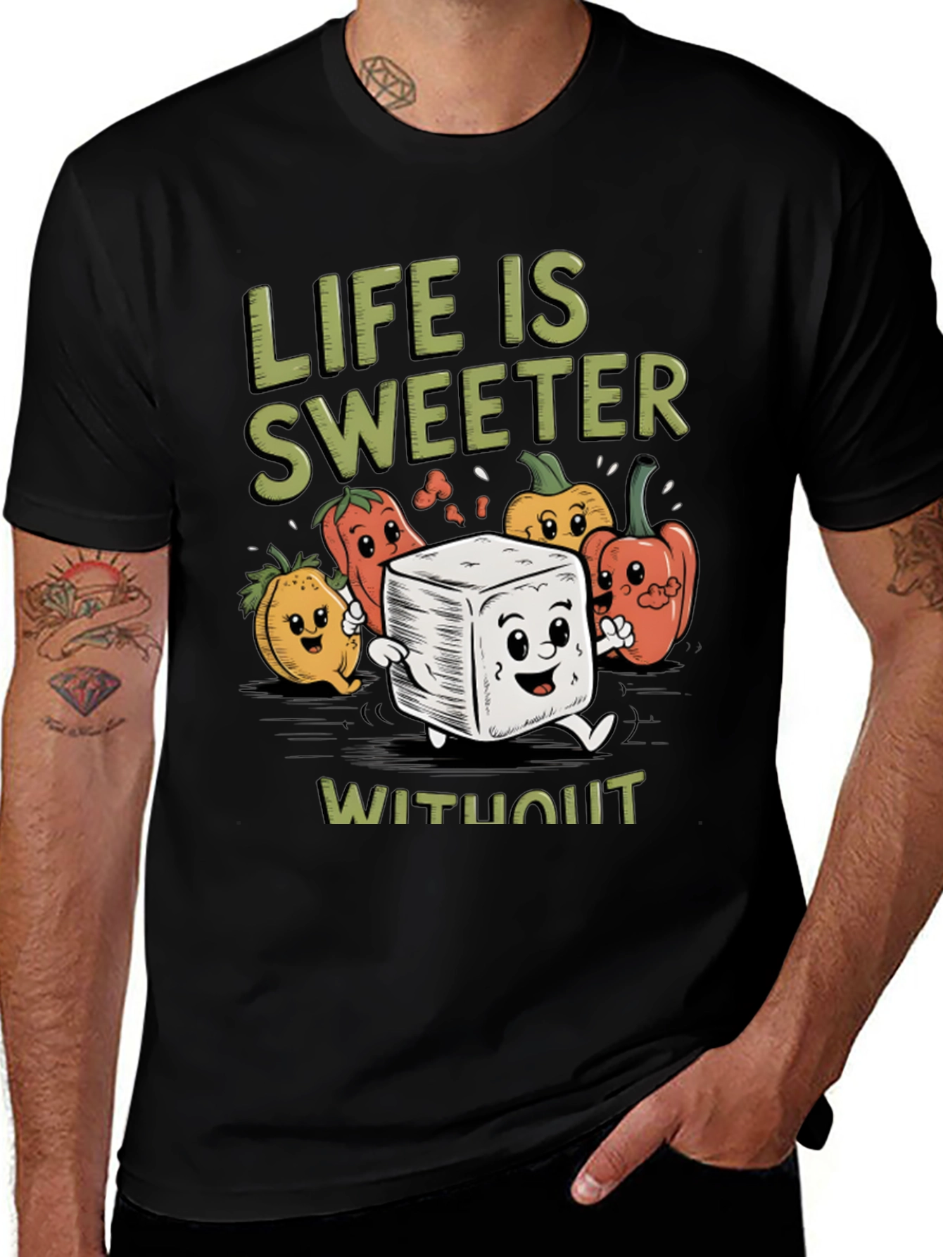 Variant 10 of Life is Sweeter T-Shirt - Sugar Free Humor Tee
