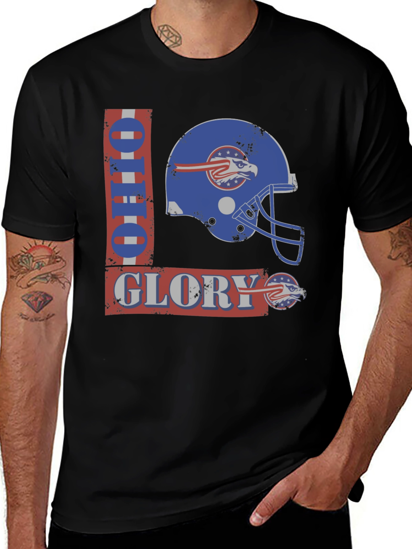 Variant 23 of Ohio Glory Football Helmet Graphic T-Shirt