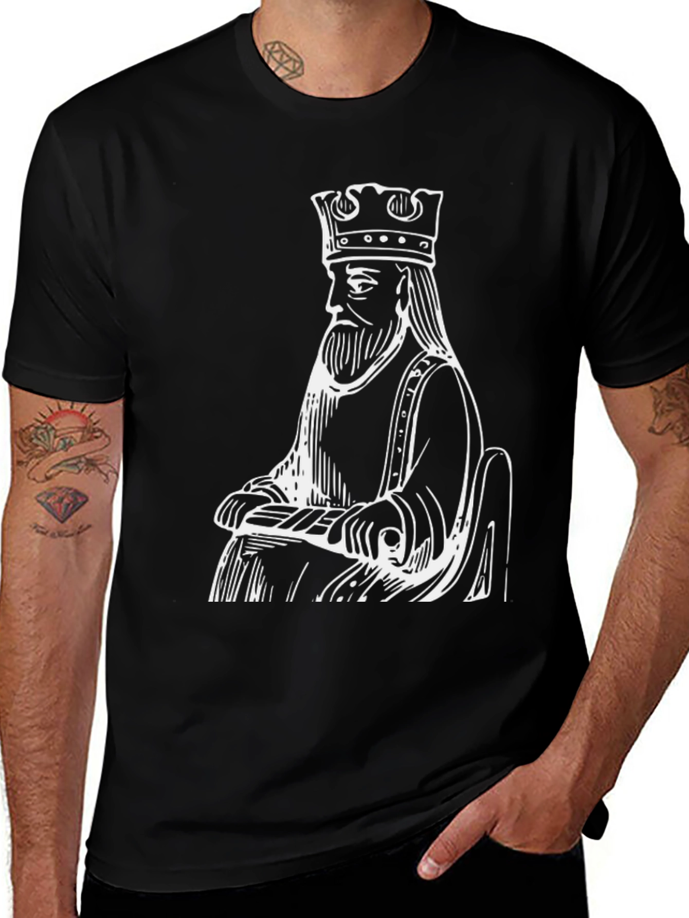 Variant 21 of King Graphic T-Shirt - Black Cotton Tee