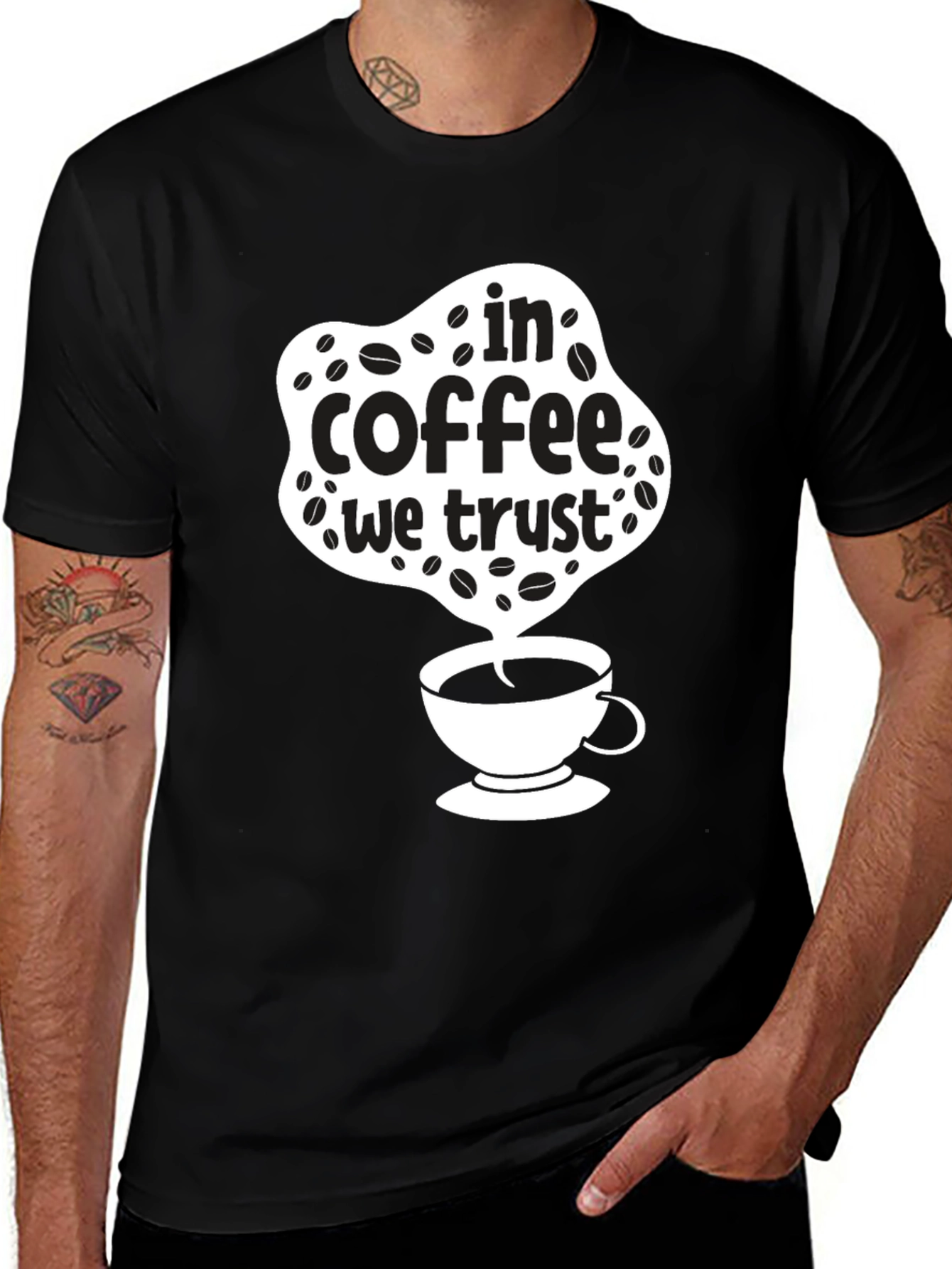 Variant 14 of In Coffee We Trust Black Graphic Tee