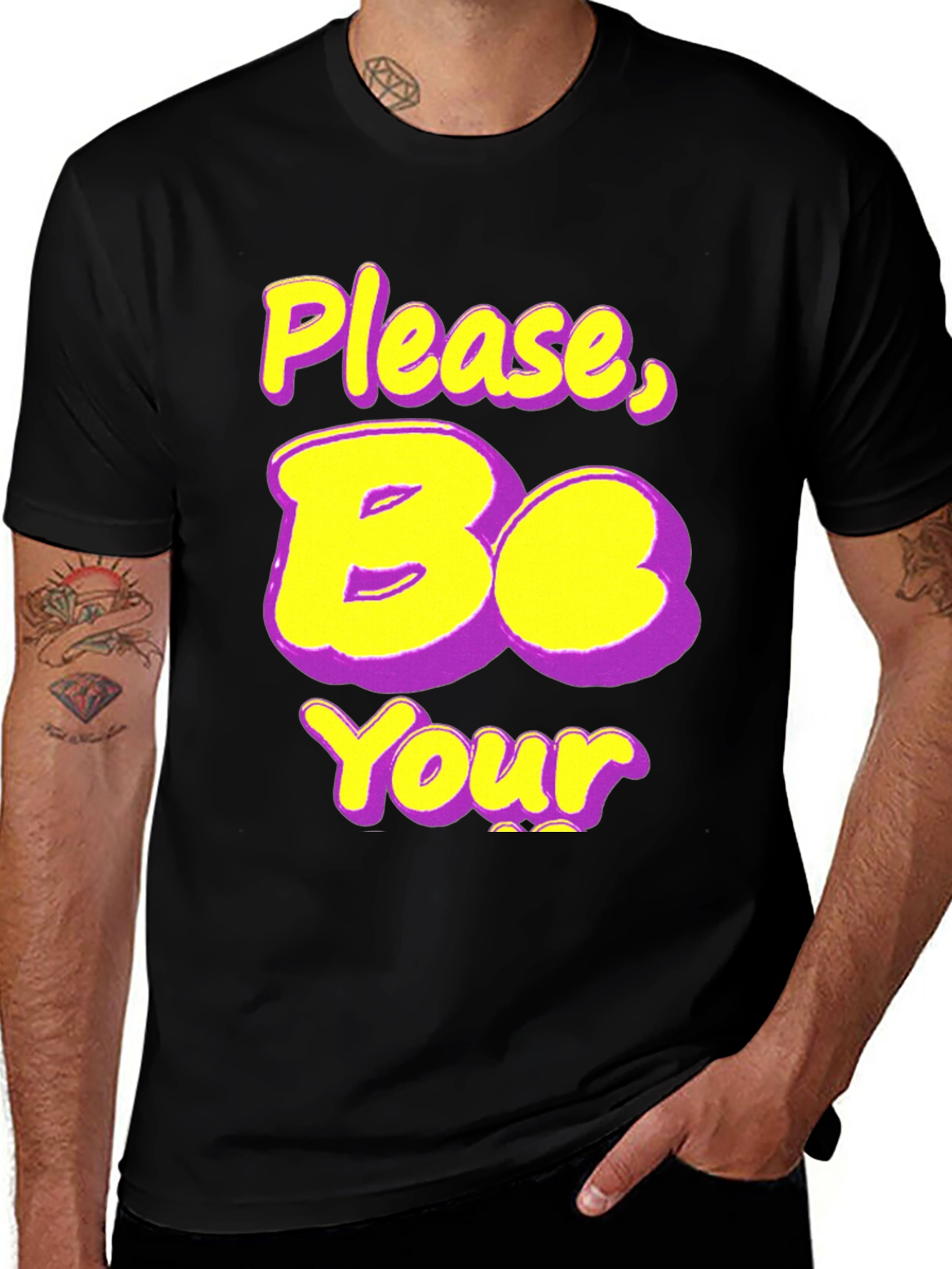 Variant 6 of Please Be Yourself T-Shirt - Bold Graphic Tee