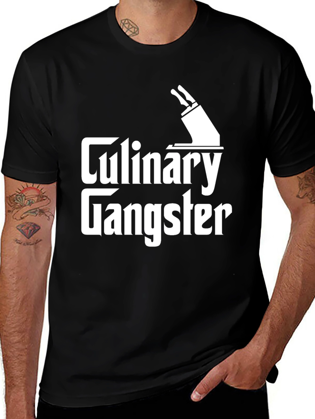 Variant 4 of Culinary Gangster Graphic Tee - Black