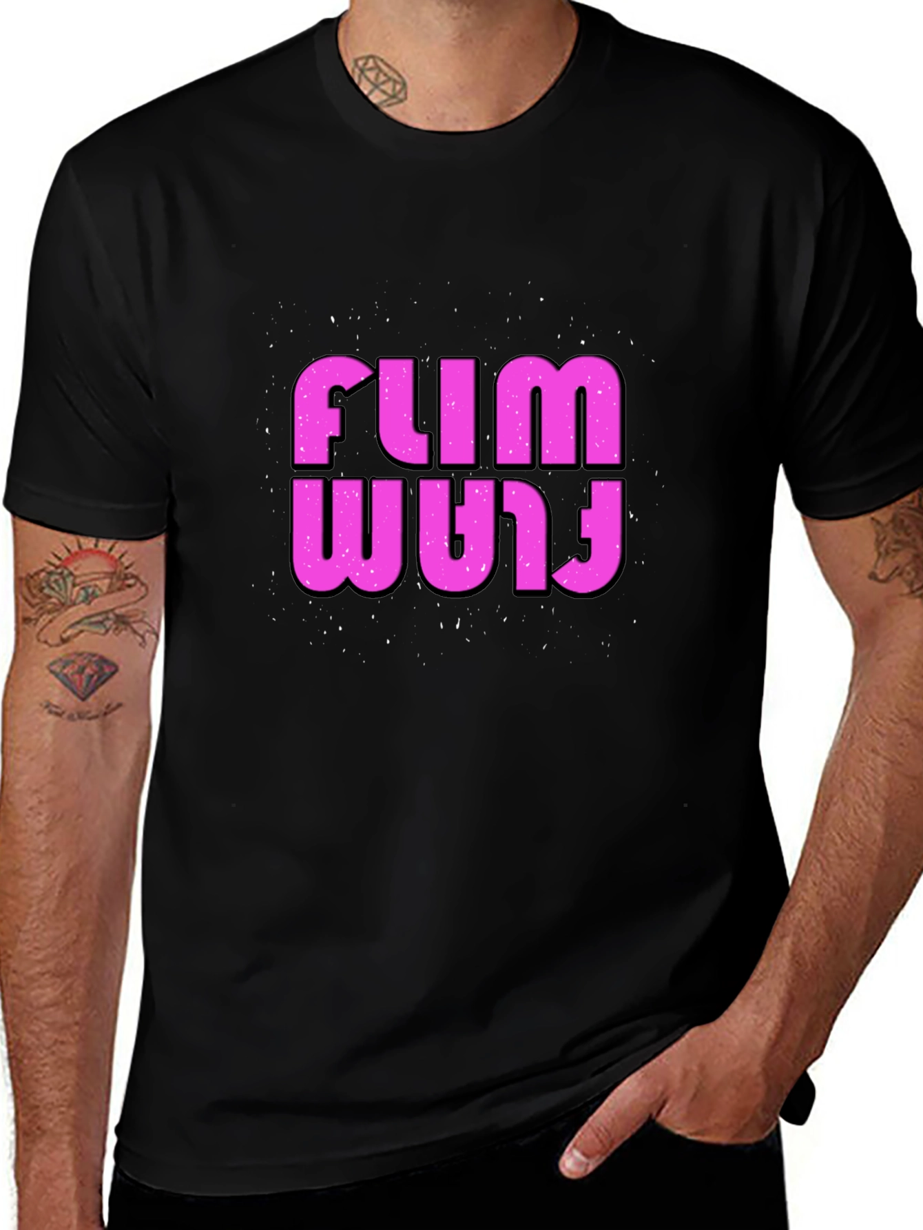 Variant 14 of FLIM FLAM Graphic Tee - Men's Black T-Shirt