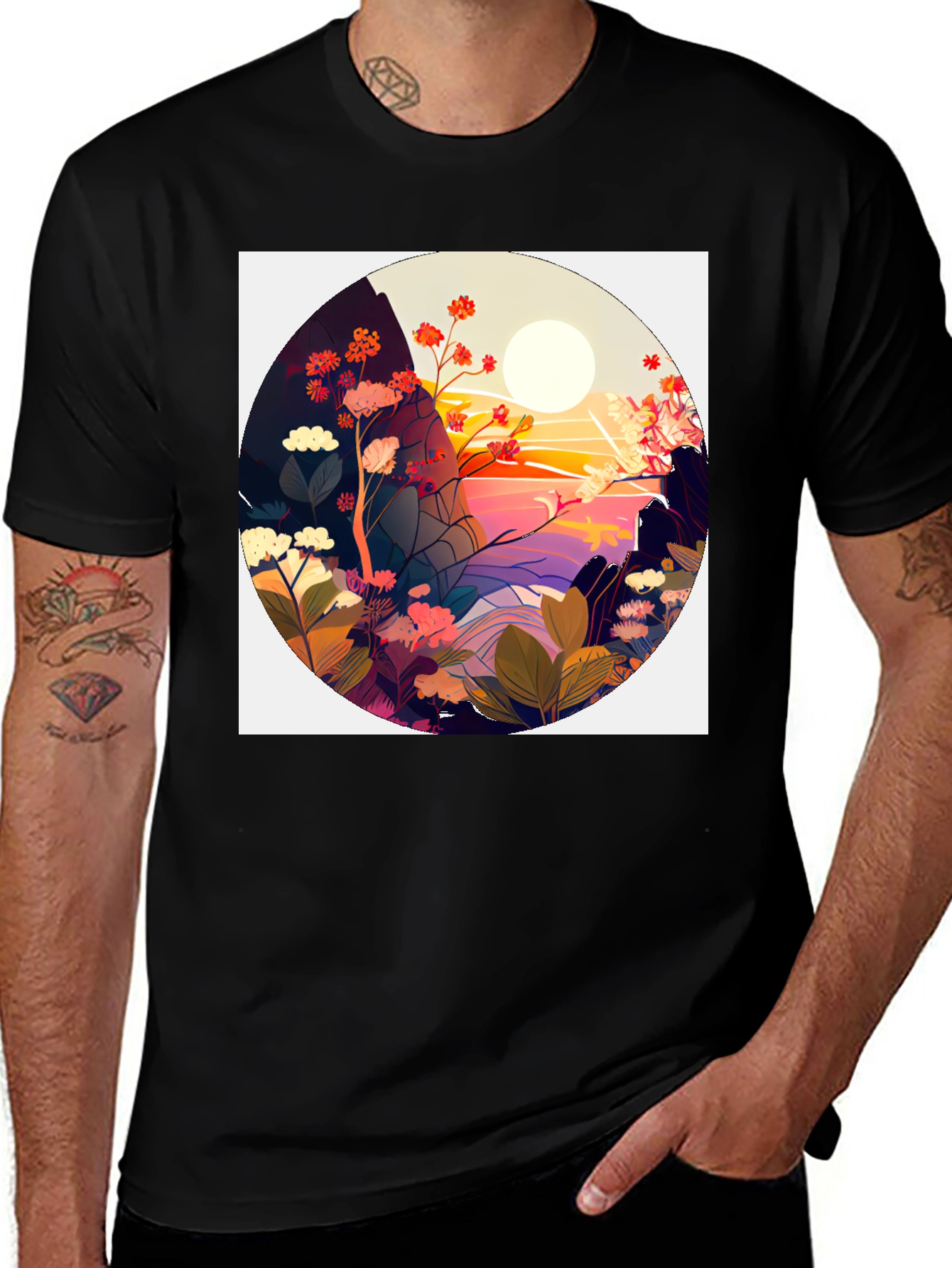 Variant 4 of Nature Graphic Black T-Shirt