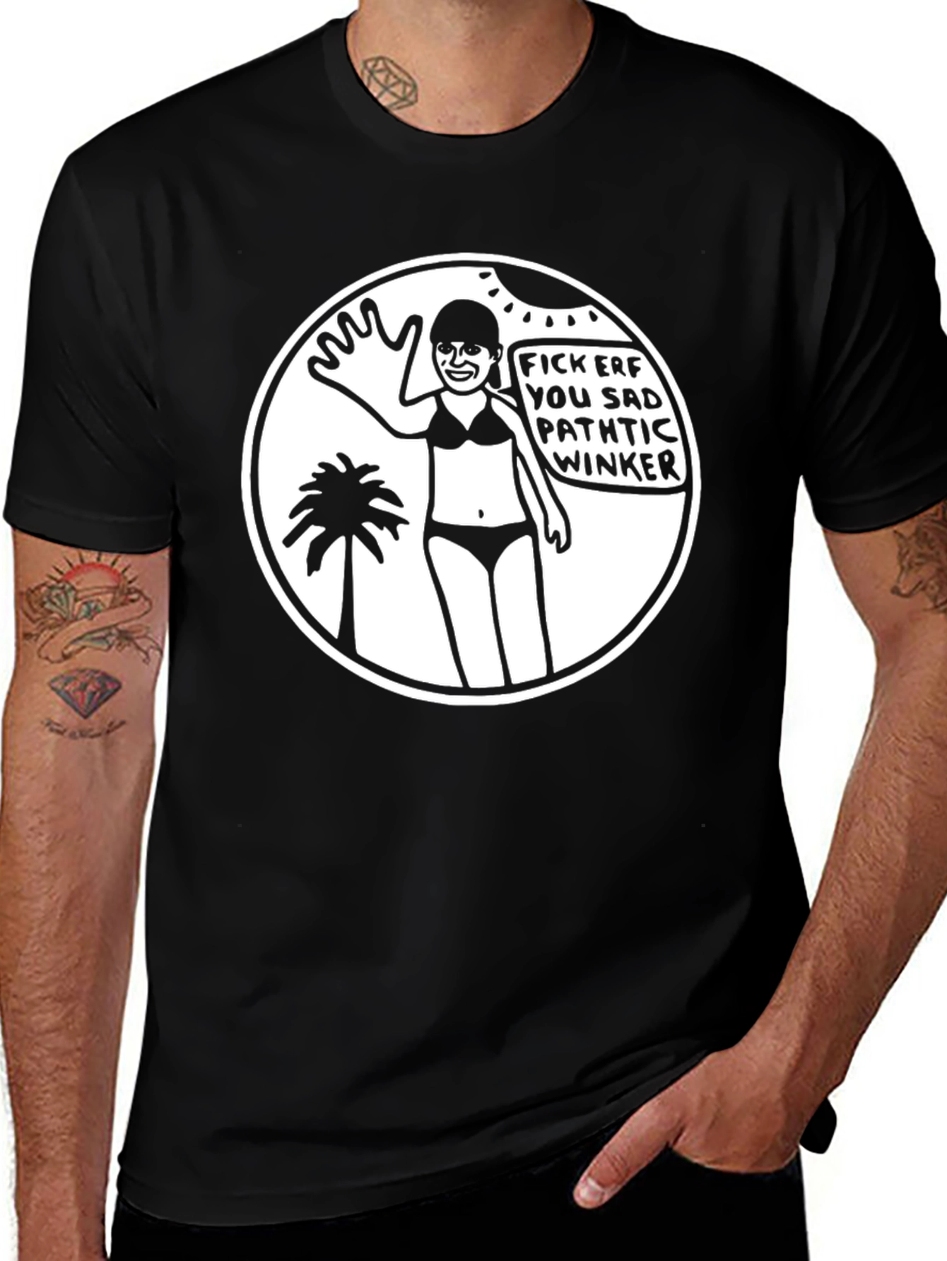 Variant 7 of Humorous Graphic Tee - Fick Erf Winker