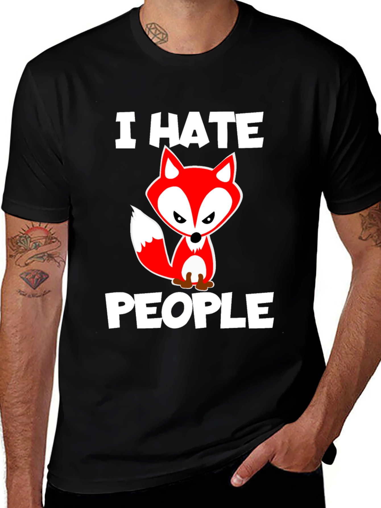 Variant 5 of I Hate People Fox Graphic T-Shirt