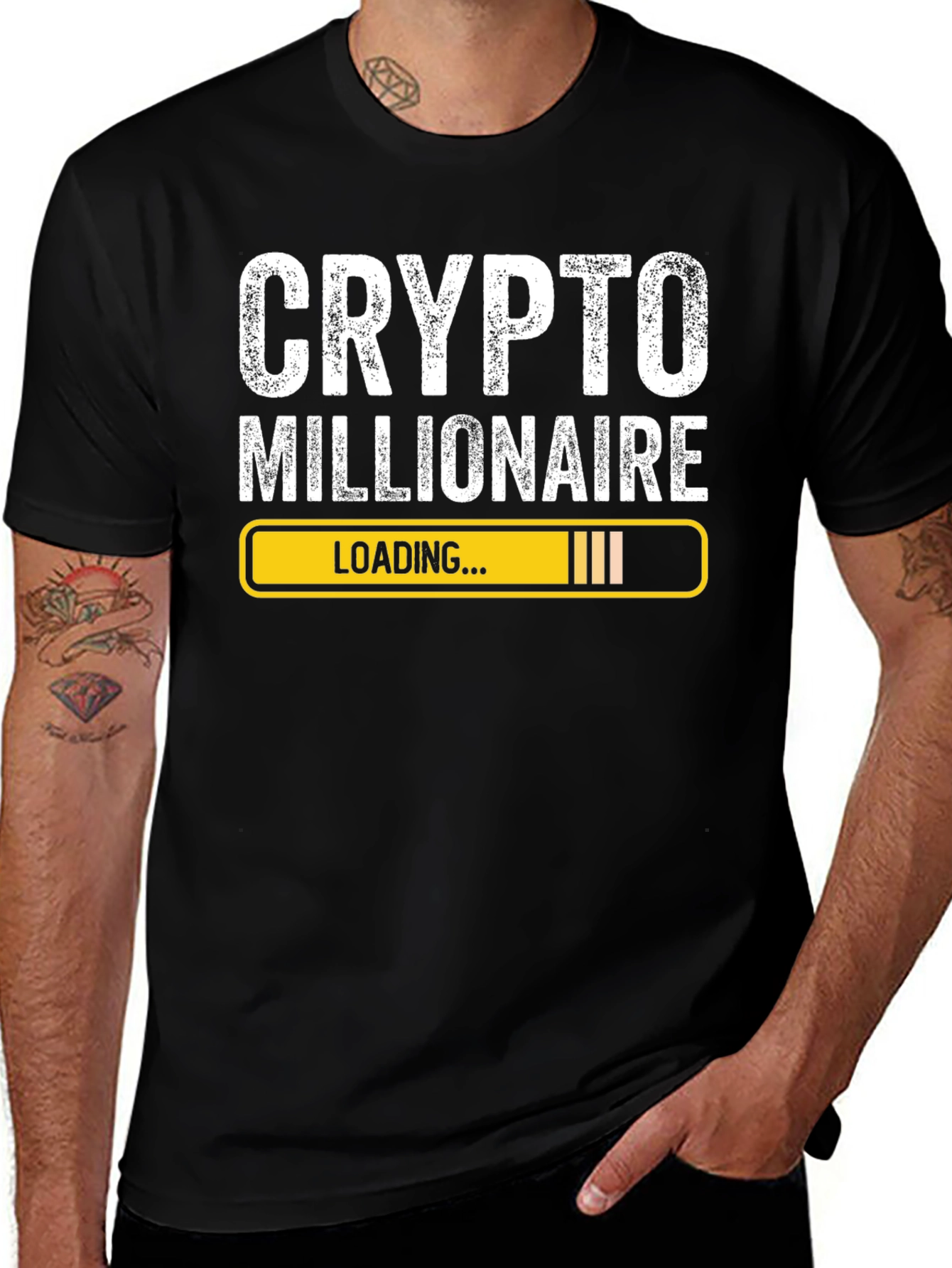 Variant 9 of Crypto Millionaire Loading Black T-Shirt