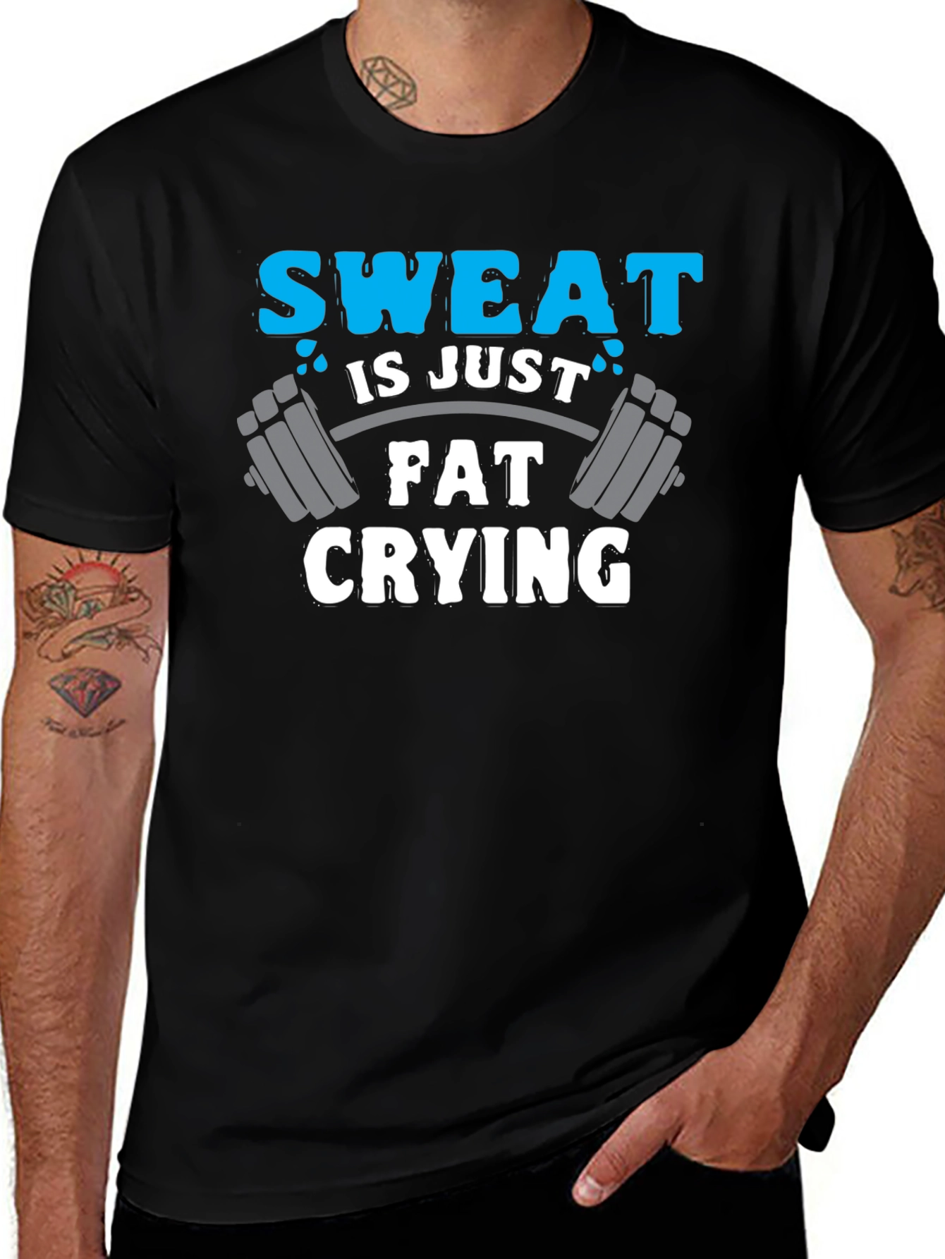 Sweat is Just Fat Crying Gym T-Shirt