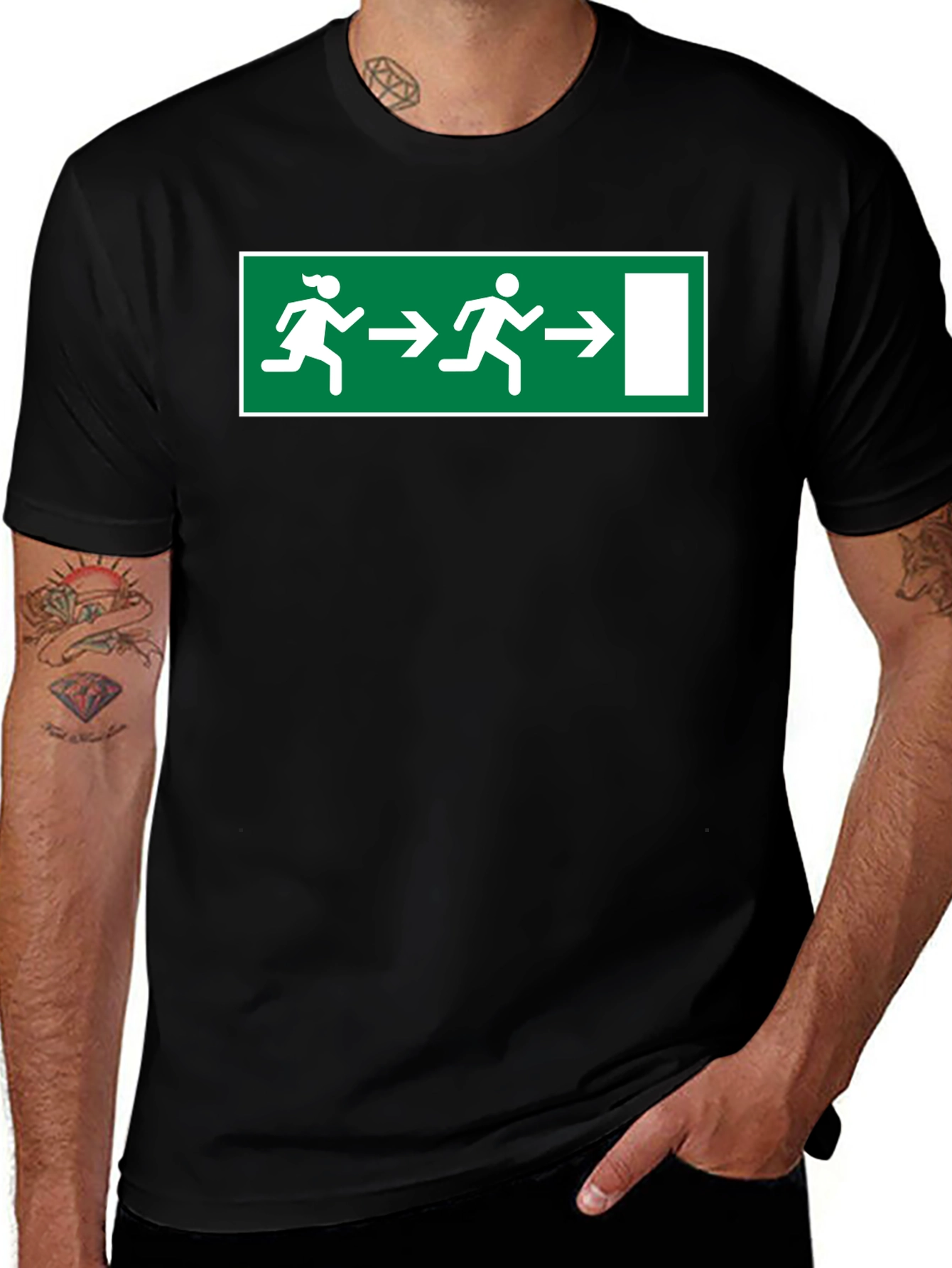 Variant 2 of Funny Emergency Exit T-Shirt - Humor Apparel