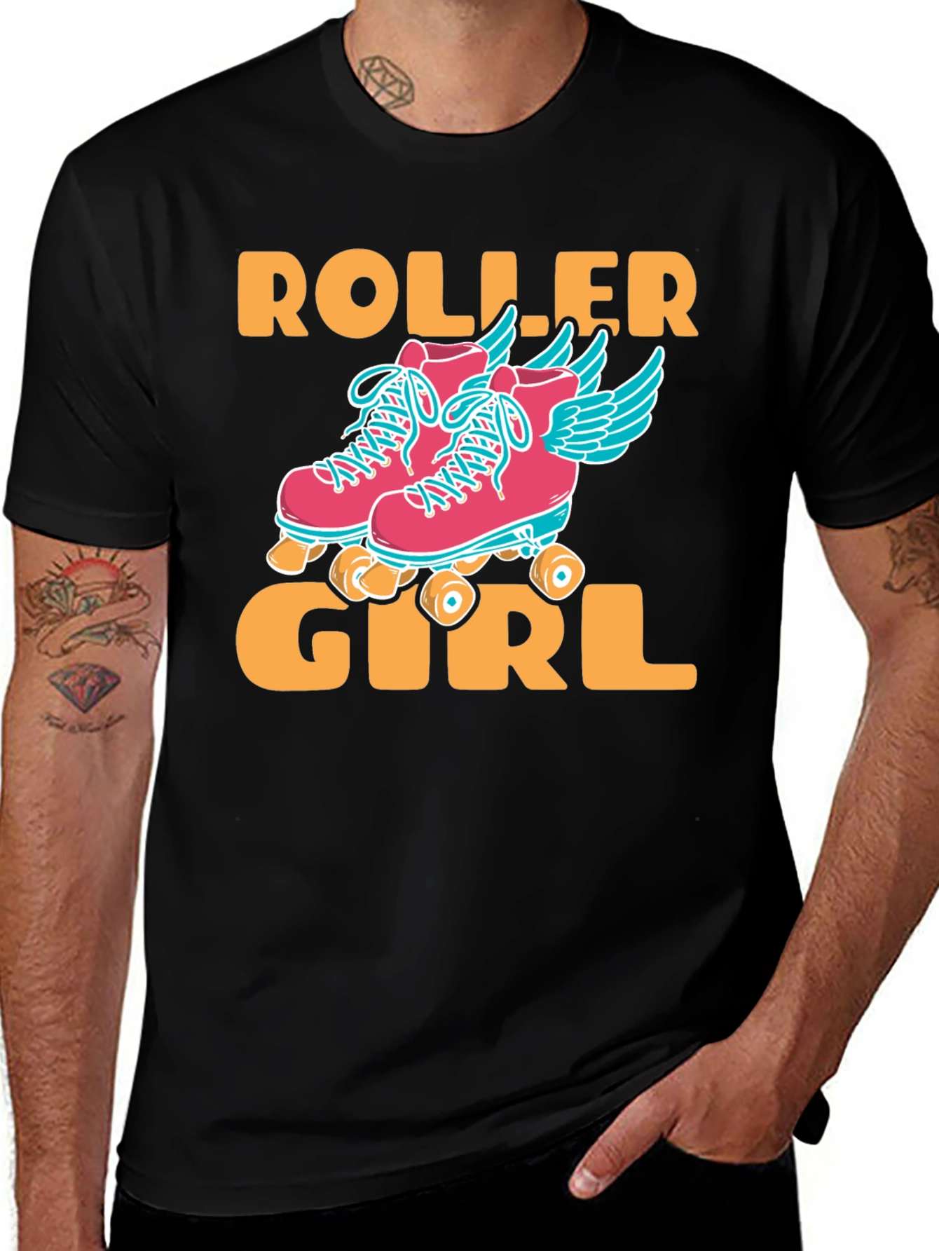 Variant 30 of Roller Girl Graphic T-Shirt - Black
