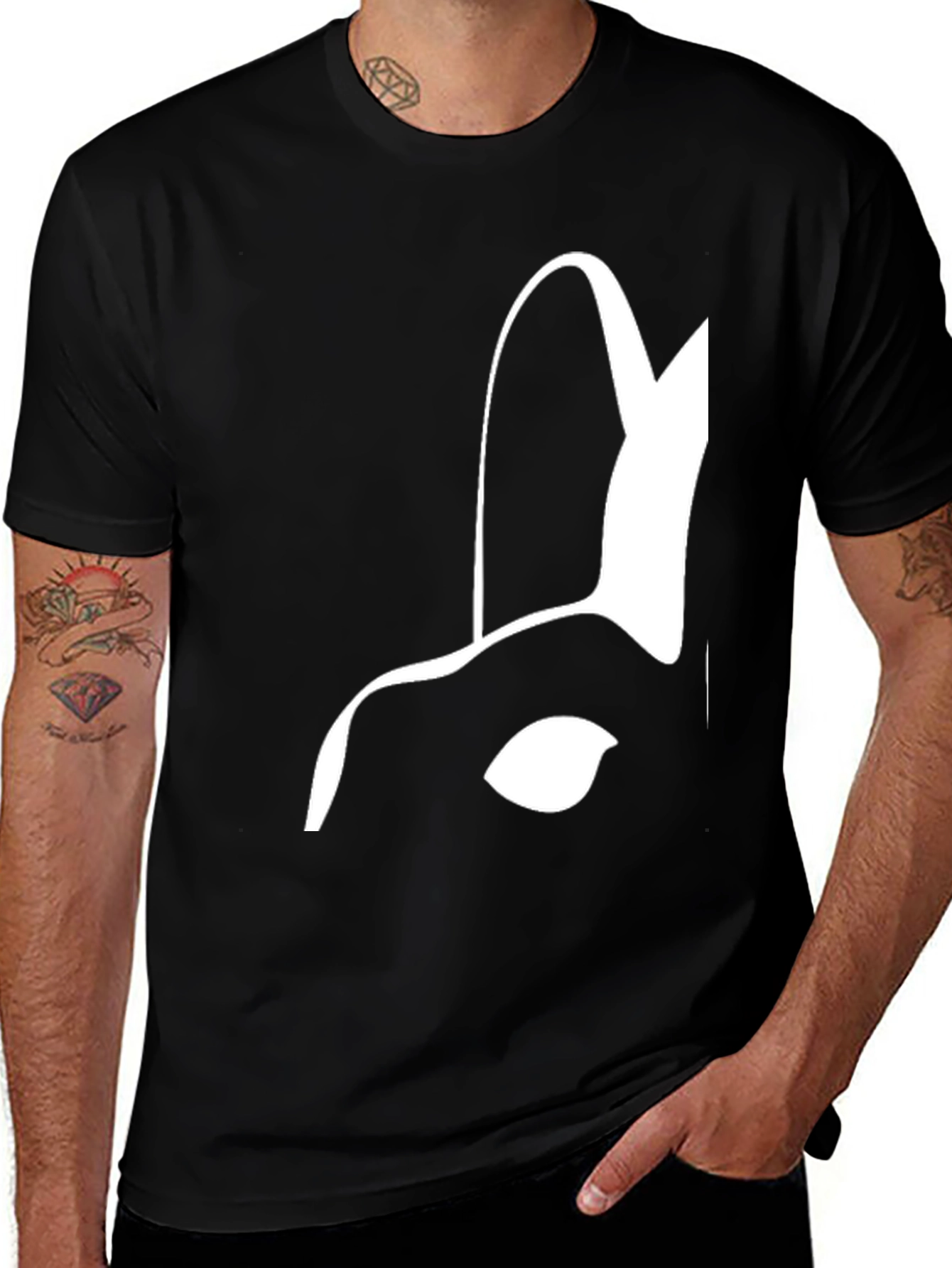 Variant 3 of Abstract Graphic Print Black T-Shirt