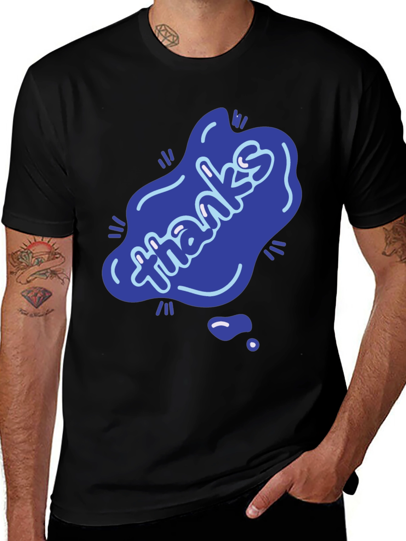 Variant 2 of Thanks T-Shirt - Casual Graphic Tee