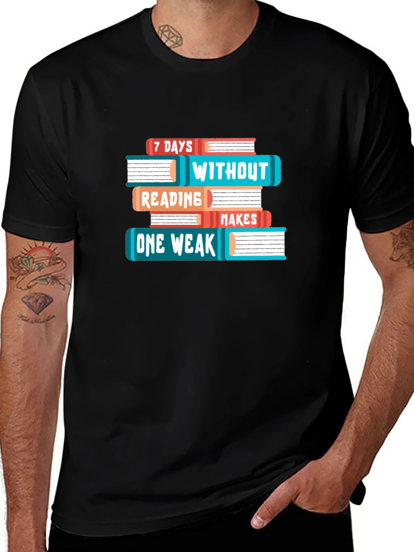 Variant 2 of Book Lover T-Shirt - 7 Days Without Reading Makes One Weak Funny Tee