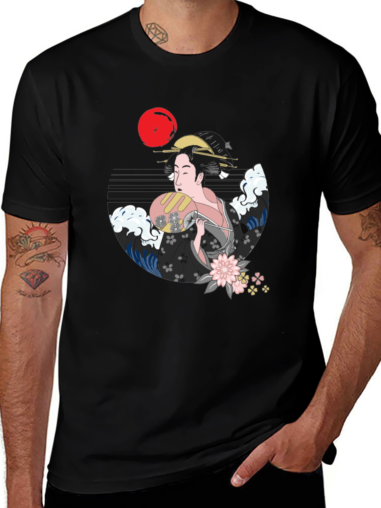 Variant 25 of Geisha Graphic Black T-Shirt