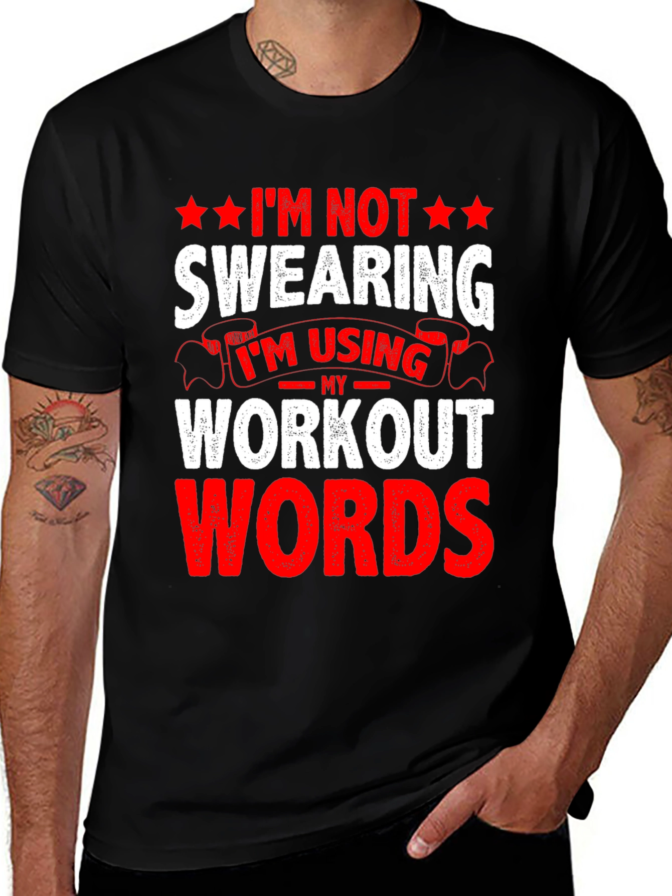 Variant 7 of Workout Words Graphic Tee - Fitness Humor T-Shirt