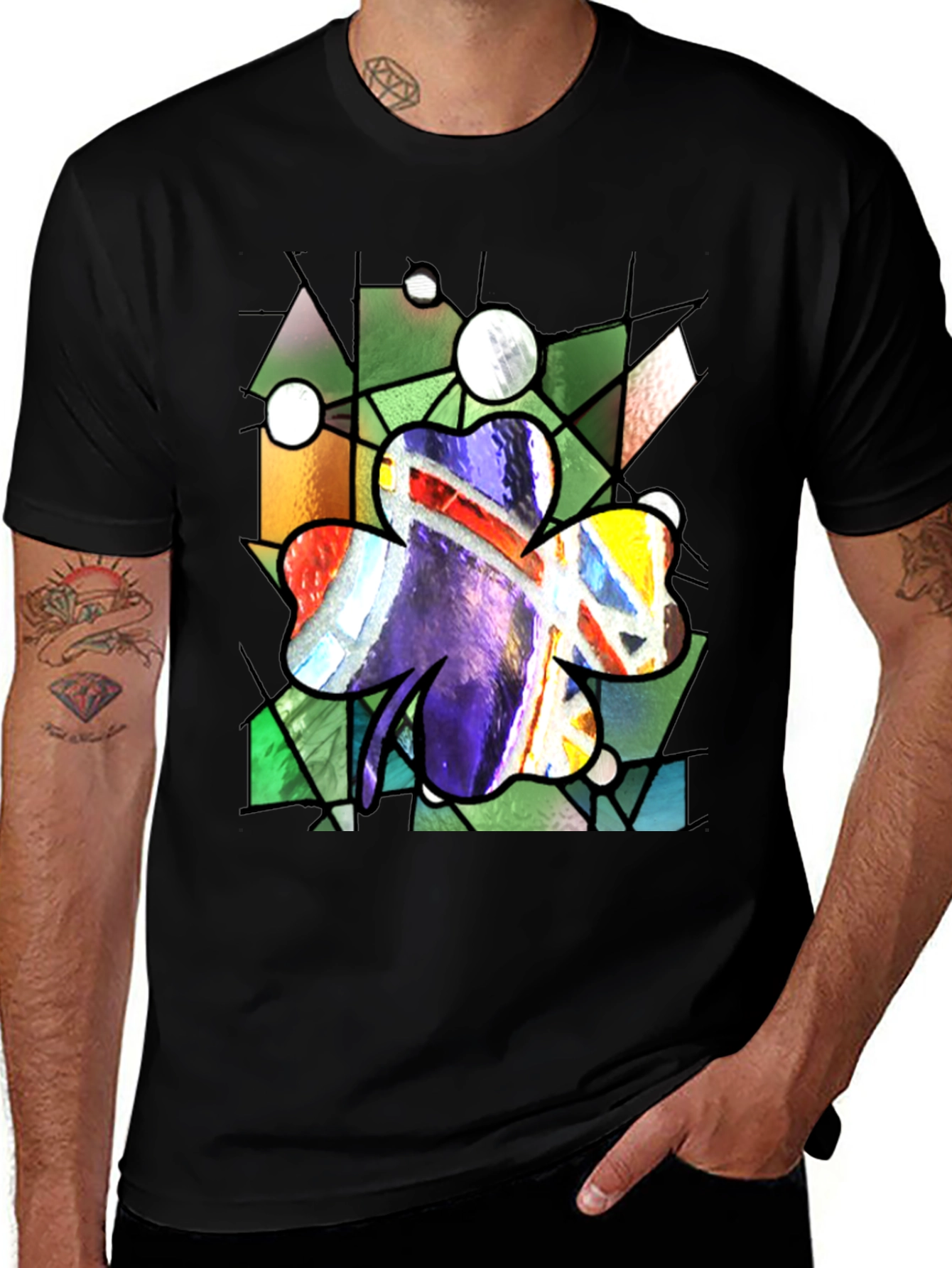 Variant 23 of Stained Glass Shamrock Graphic Tee