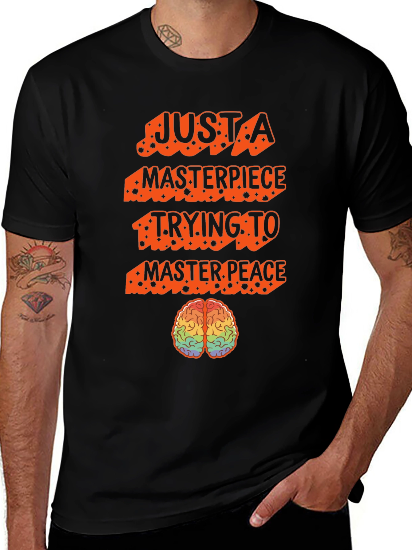 Variant 9 of Masterpiece Peace T-Shirt - Unique Brain Design
