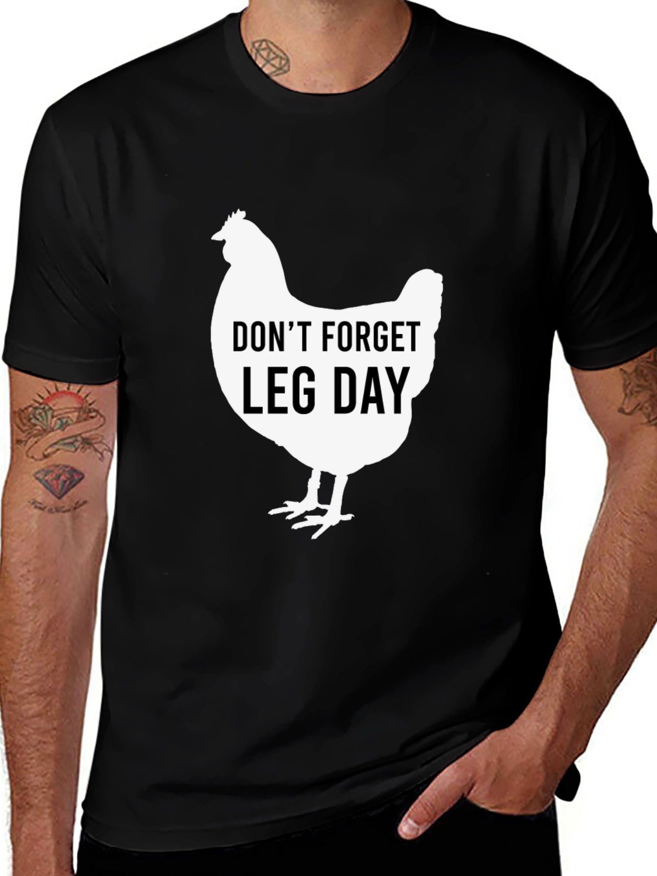 Variant 8 of Funny Leg Day Chicken Graphic T-Shirt