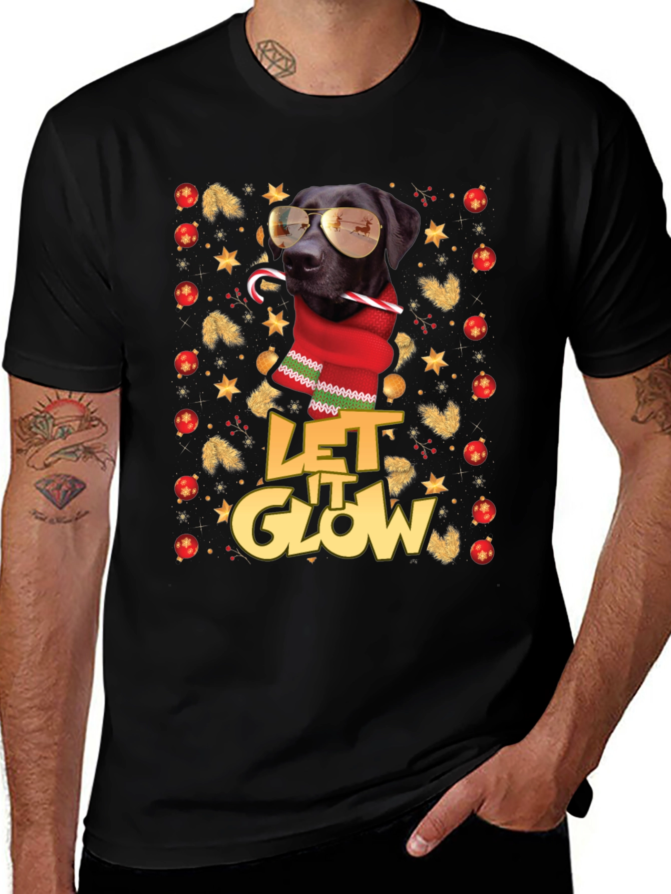 Let It Glow Dog Christmas T-Shirt