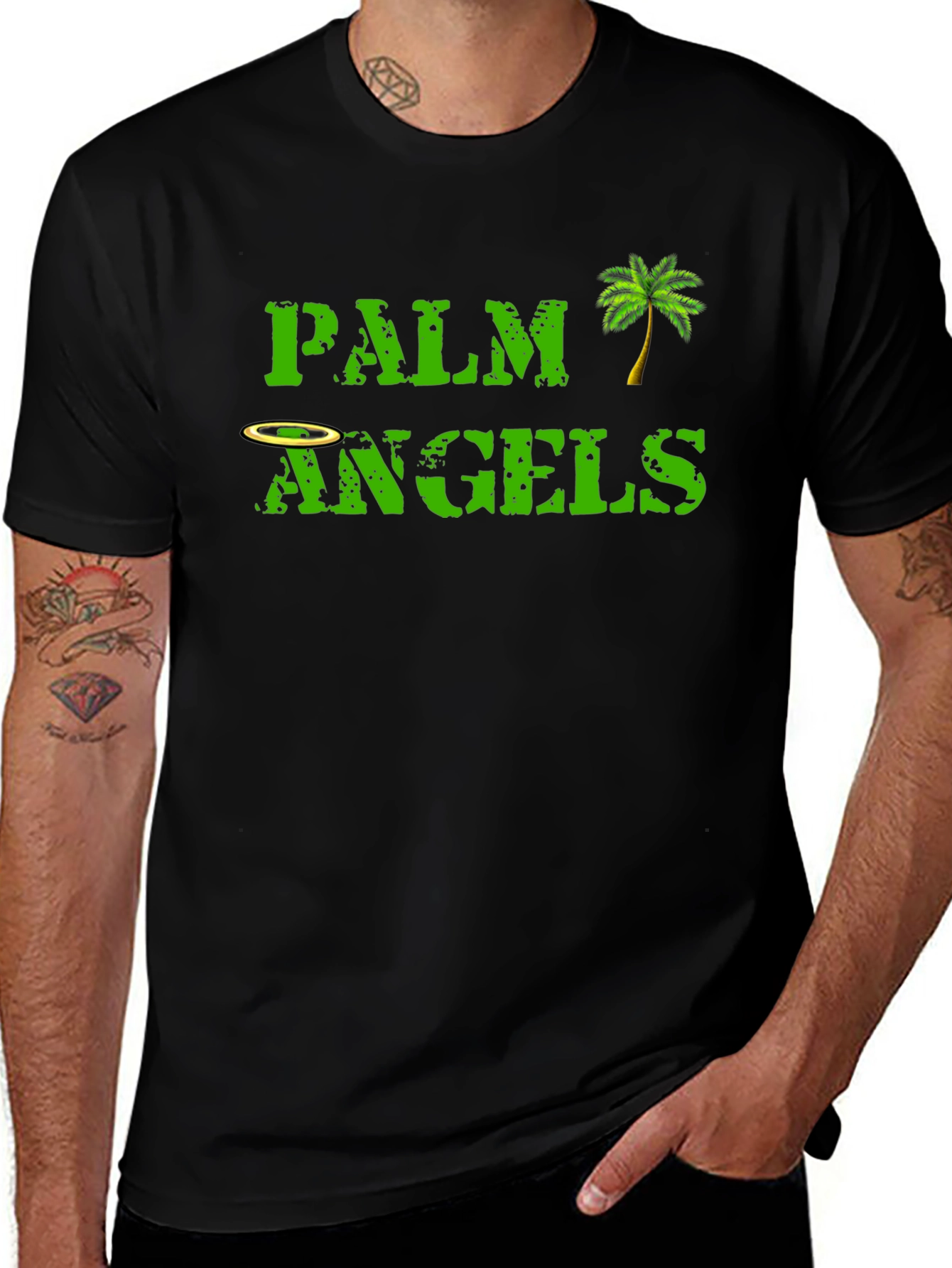 Palm Angels Graphic Print Black T-Shirt