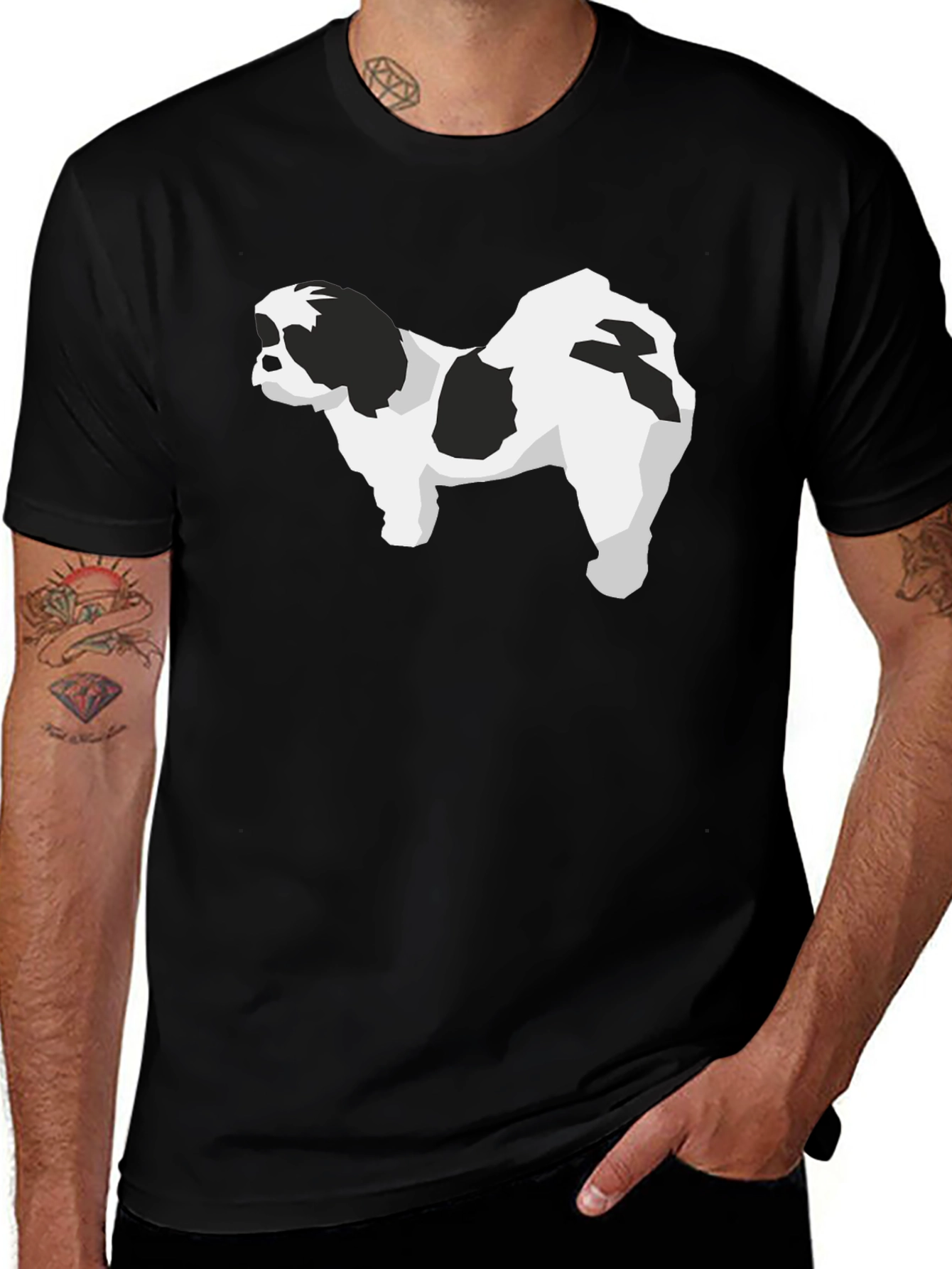 Variant 28 of Dog Graphic Tee - Black T-Shirt