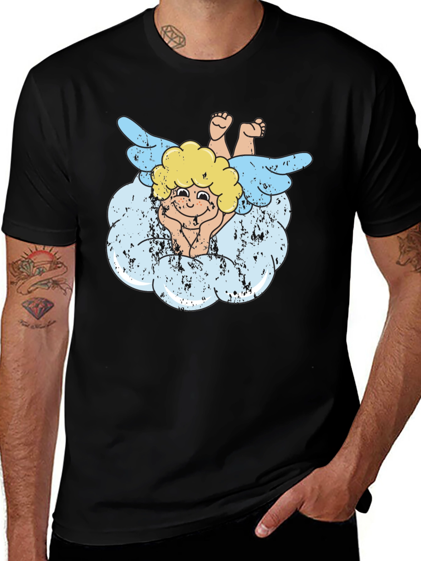 Variant 10 of Cloud Angel Graphic Tee - Unique Design