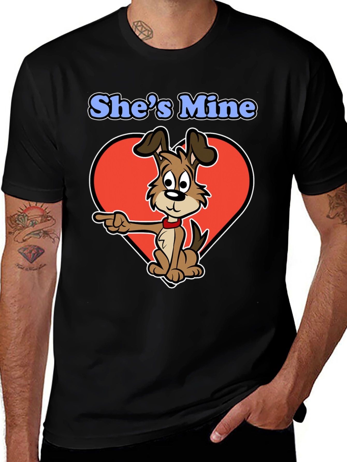 Variant 20 of She's Mine Dog Cartoon Graphic T-Shirt
