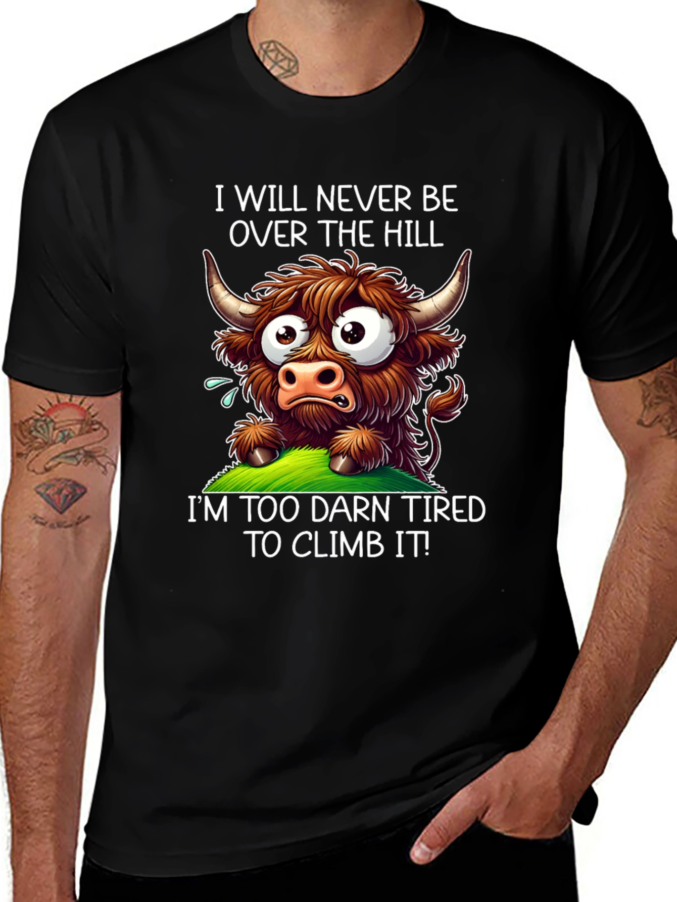 Variant 25 of Funny Highland Cow Tired T-Shirt