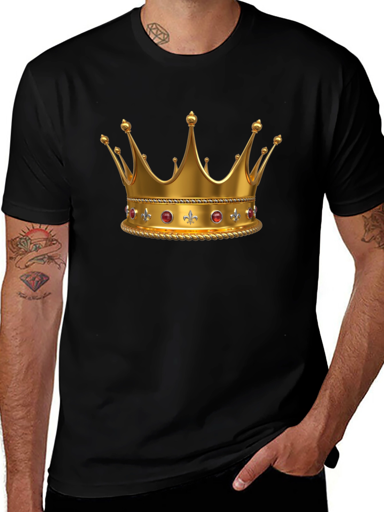 Variant 5 of Golden Crown Graphic Black T-Shirt